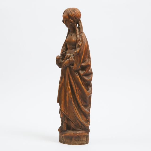 Carved Oak Figure of a Medieval Woman, 1962