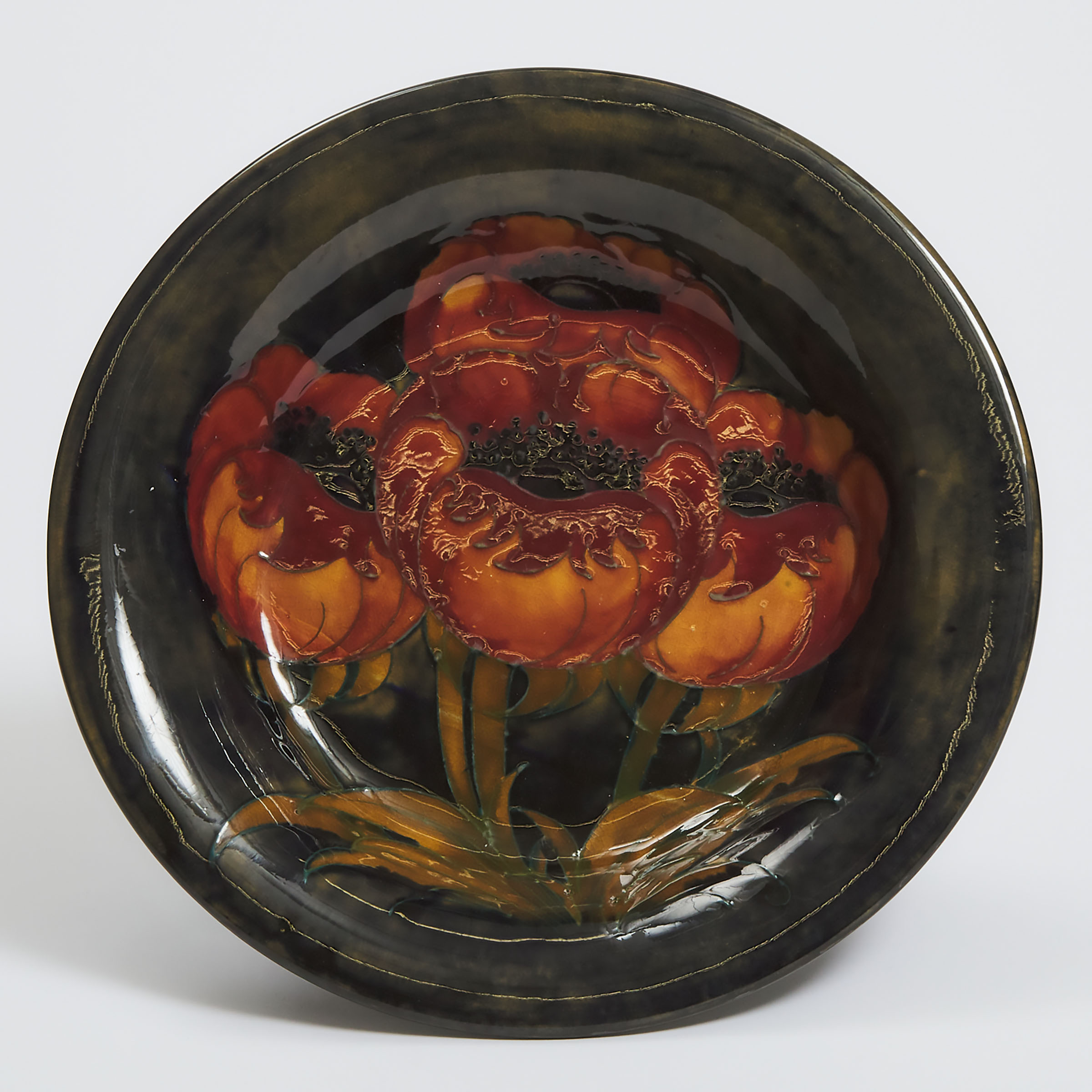 Moorcroft Poppy Footed Bowl, c.1925
