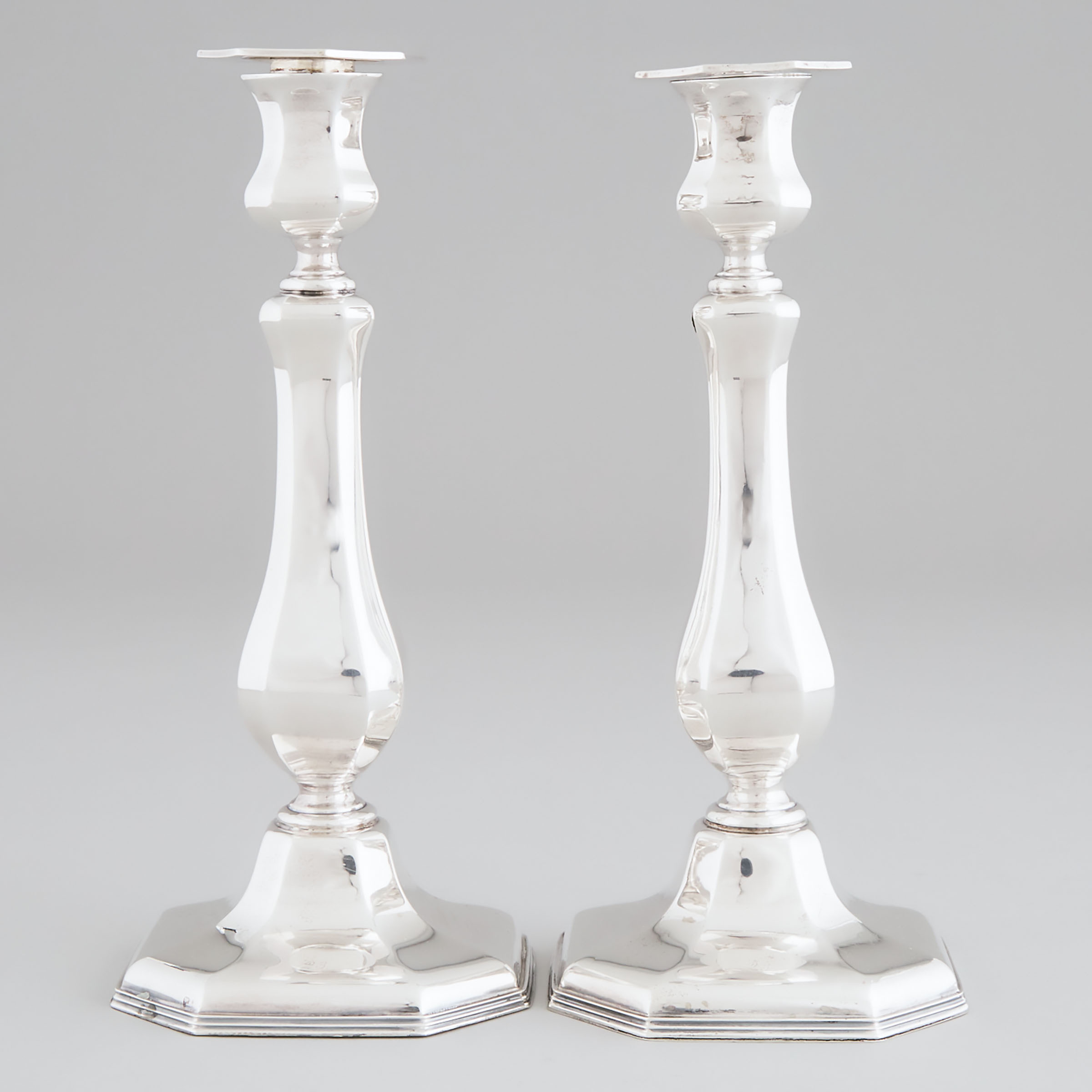 Pair of American Silver Table Candlesticks, Reed & Barton, Taunton, Mass., early 20th century