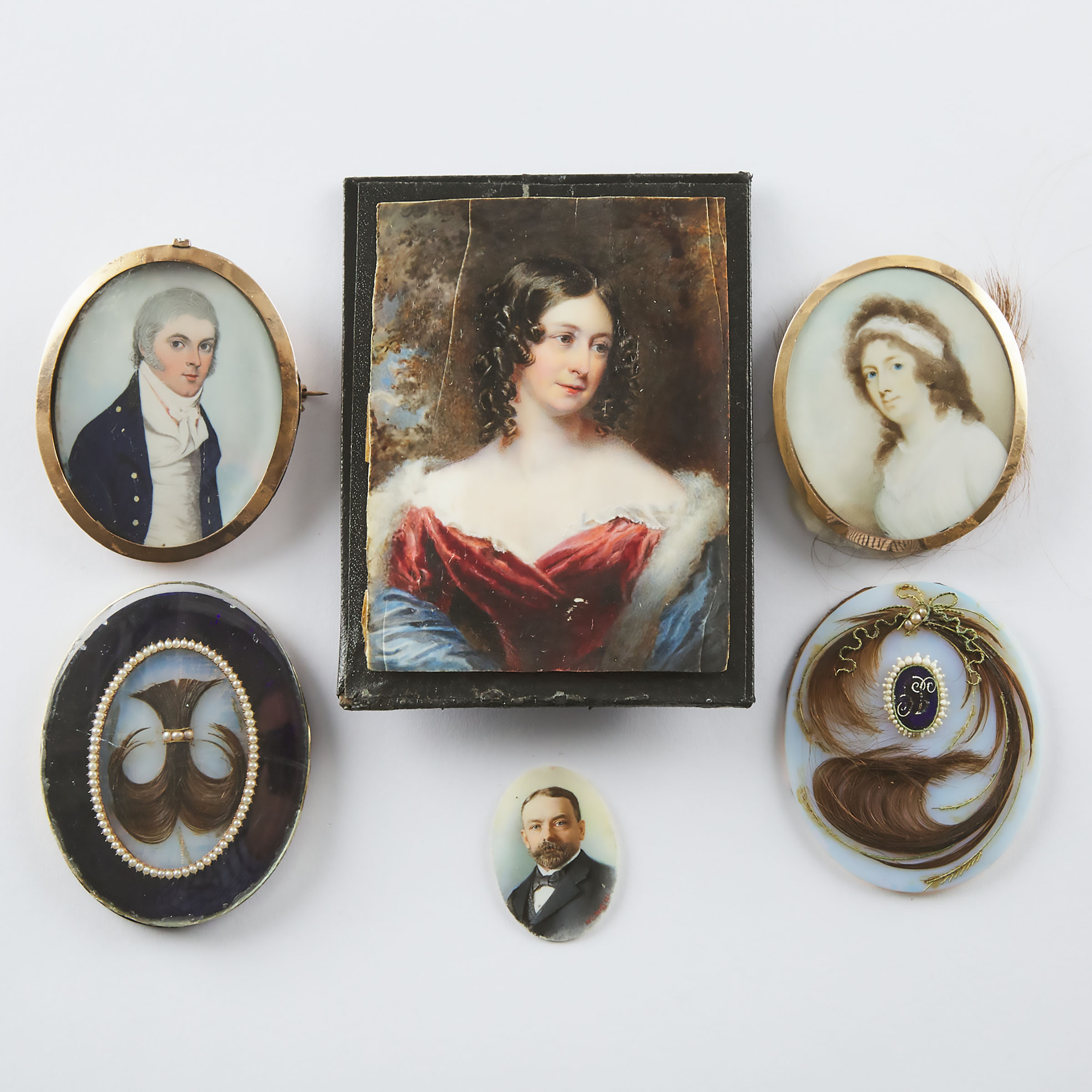 Group of Portrait Miniature Components, 18th and 19th  centuries