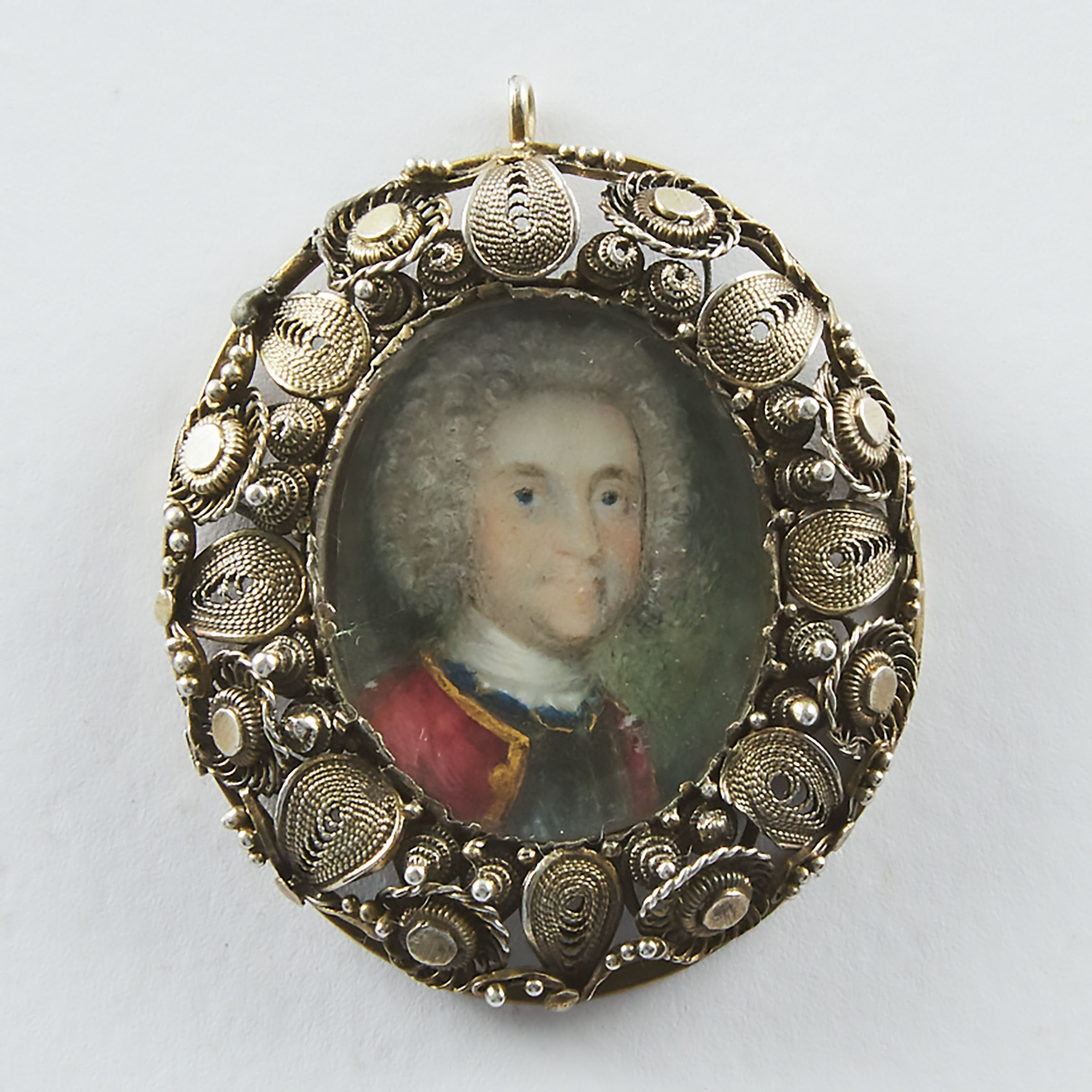 Continental School Portrait Miniature of a Gentleman, 18th century