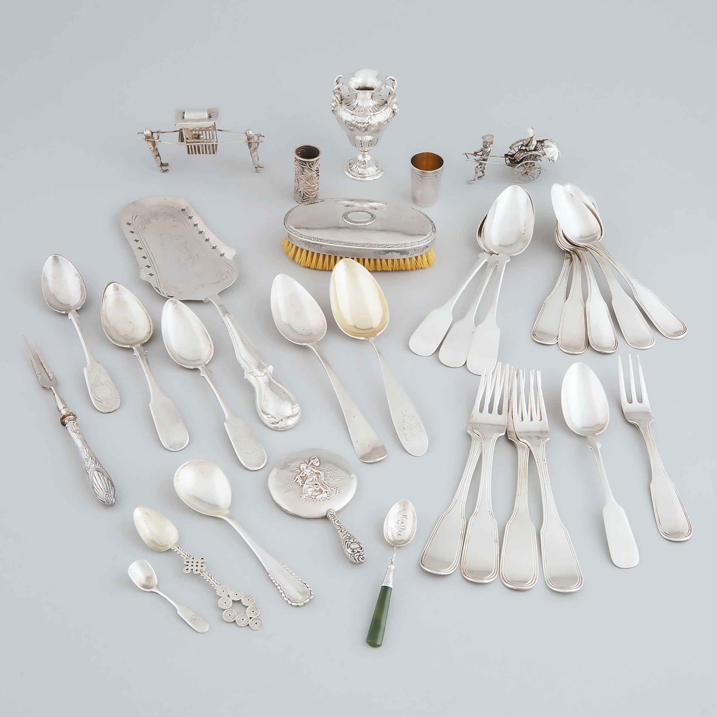 Group of Mainly Continental European and Chinese Export Silver, 19th/20th century