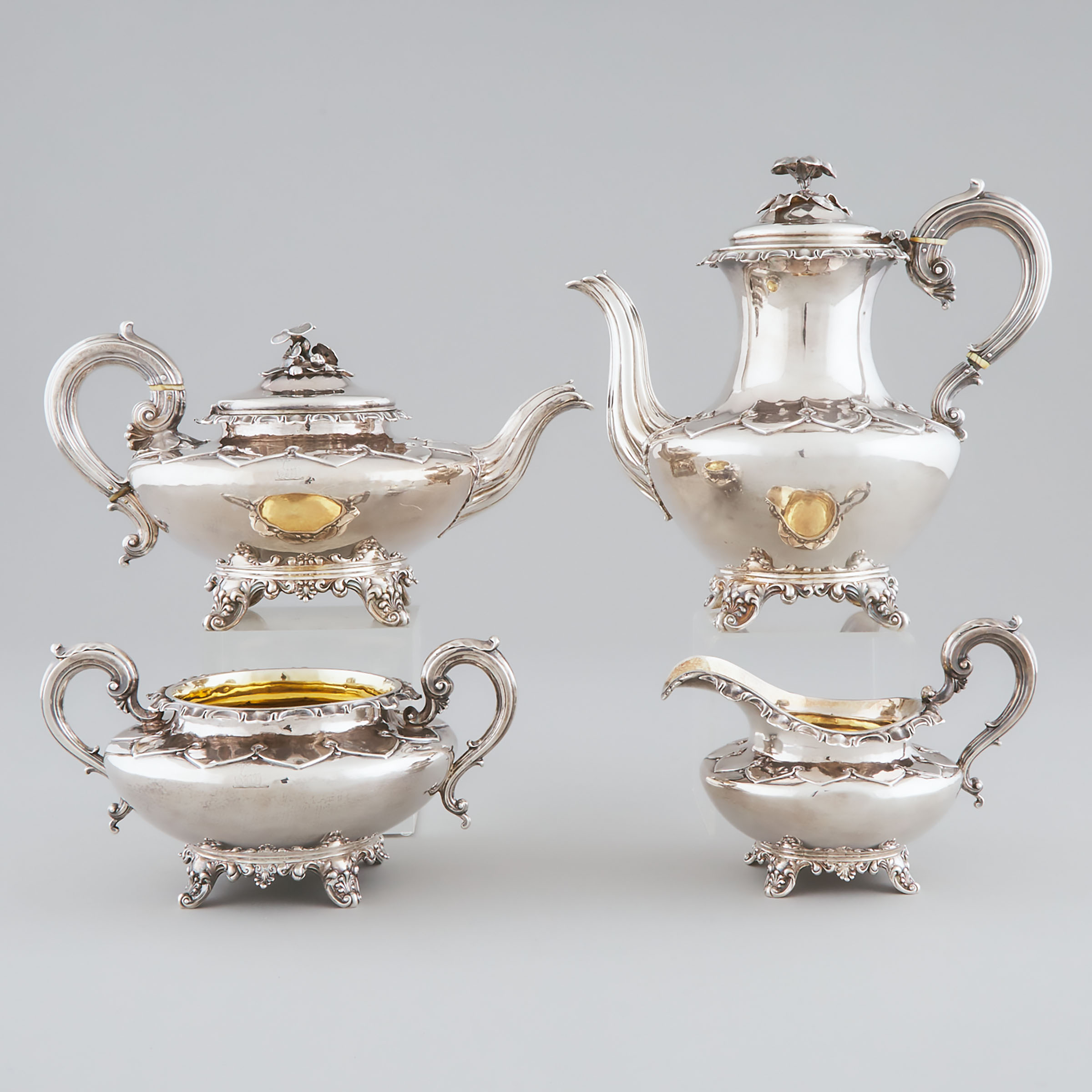 William IV Silver Tea and Coffee Service, Edward, Edward Jr., John & William Barnard, London, 1832/34