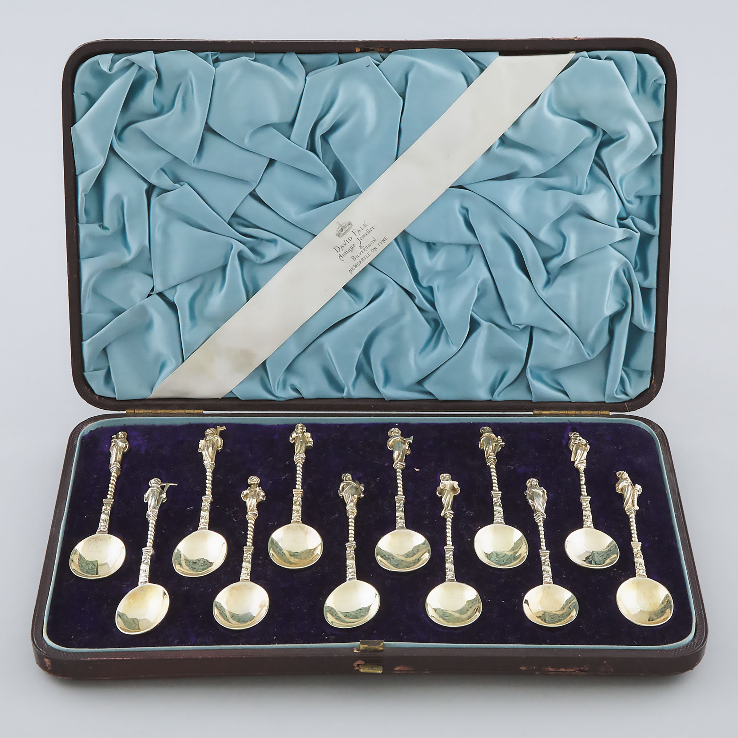 Set of Twelve German Silver-Gilt Apostle Spoons, J.D Schleissner & Söhne, Hanau, early 20th century