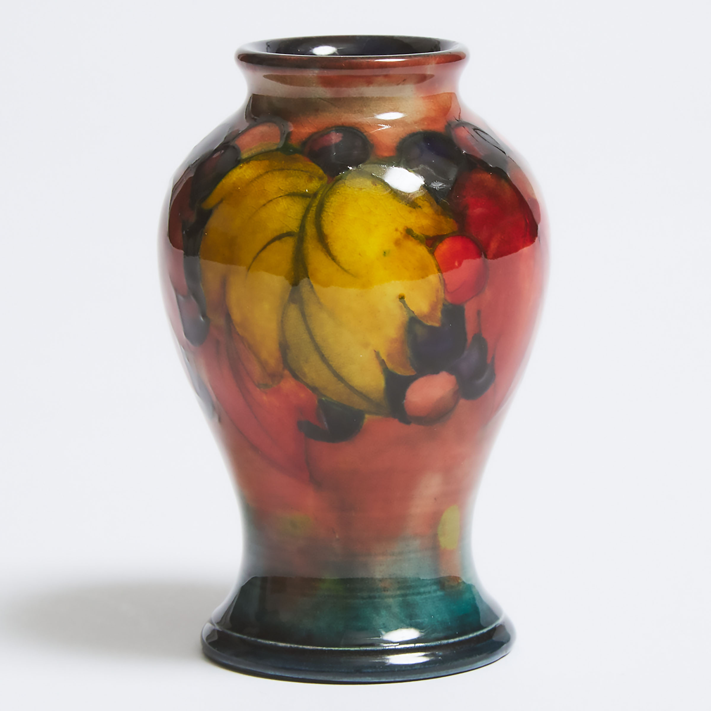Moorcroft Flambé Grape and Leaf Small Vase, c.1928-30