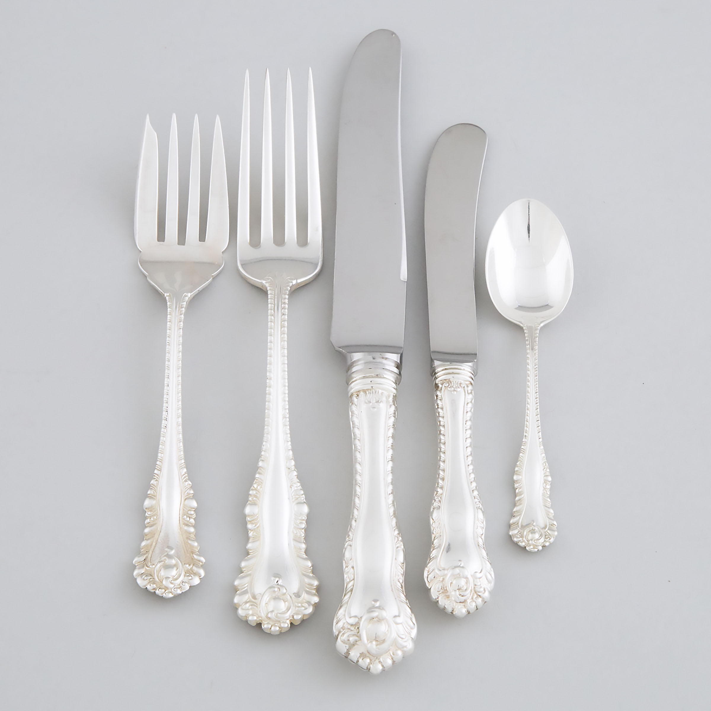 Canadian Silver ‘Gadroon’ Pattern Flatware Service, Henry Birks & Sons, Montreal, Que., 20th century
