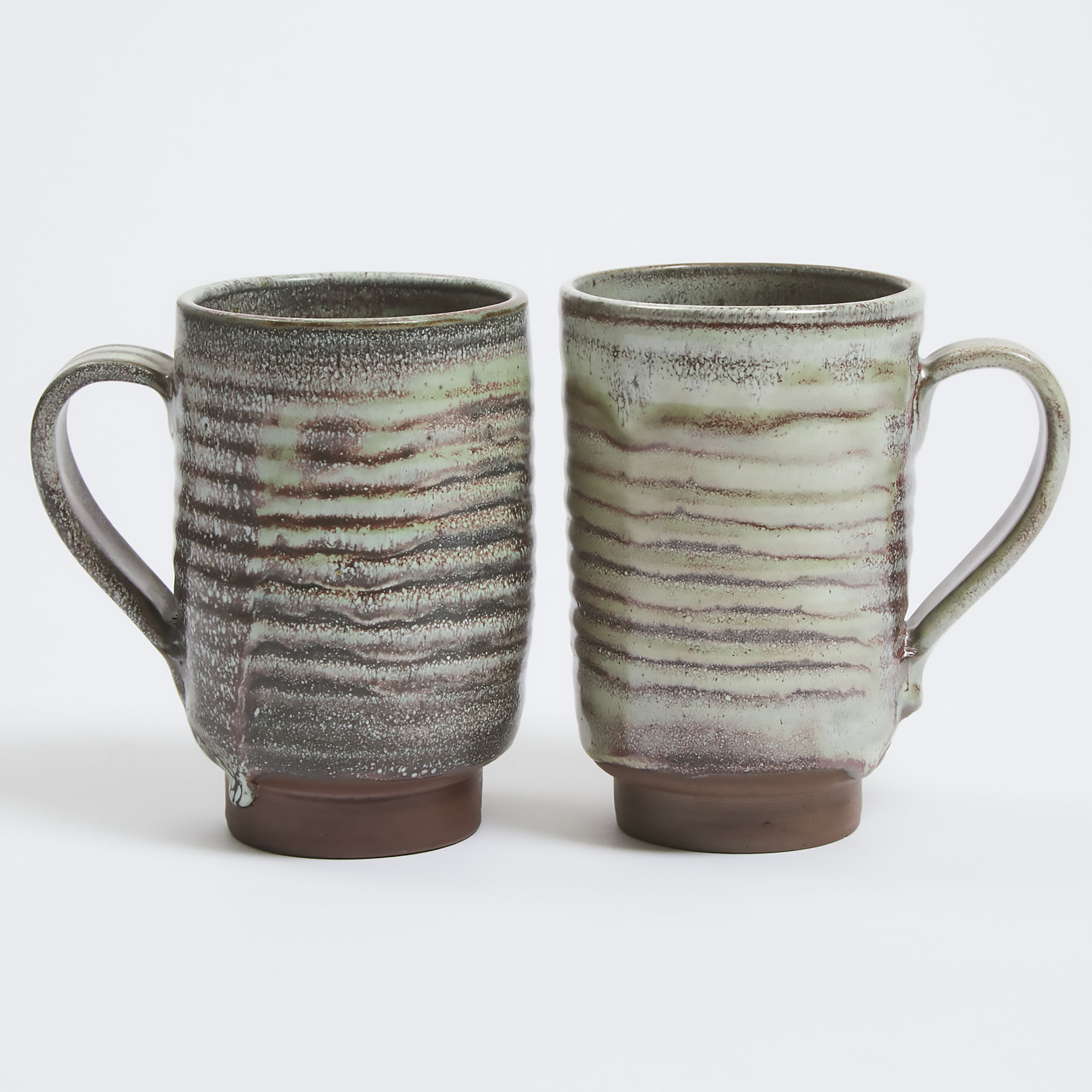 Two Deichmann Glazed Stoneware Mugs, Kjeld & Erica Deichmann, mid-20th century