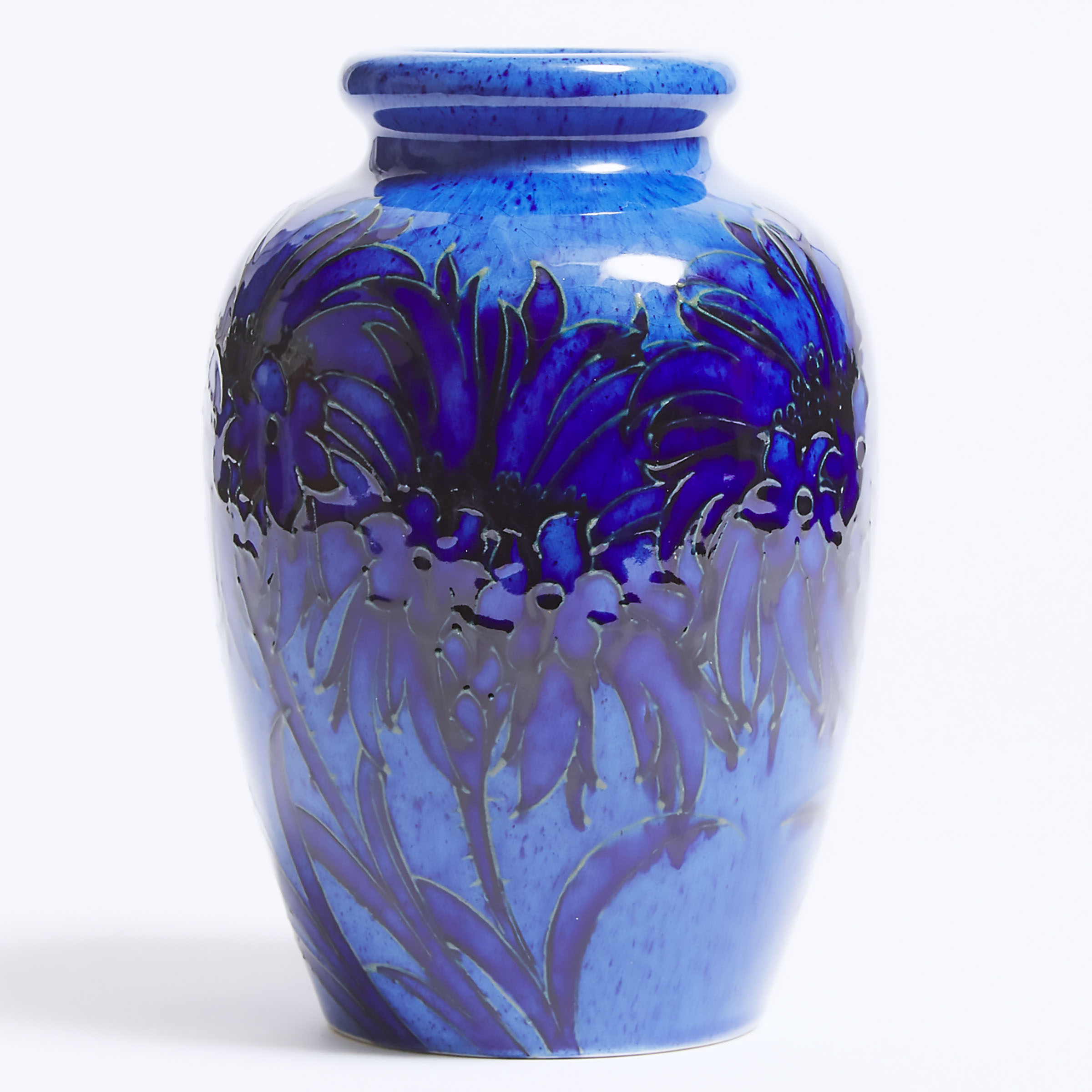 Moorcroft Powder Blue Cornflower Vase, c.1925