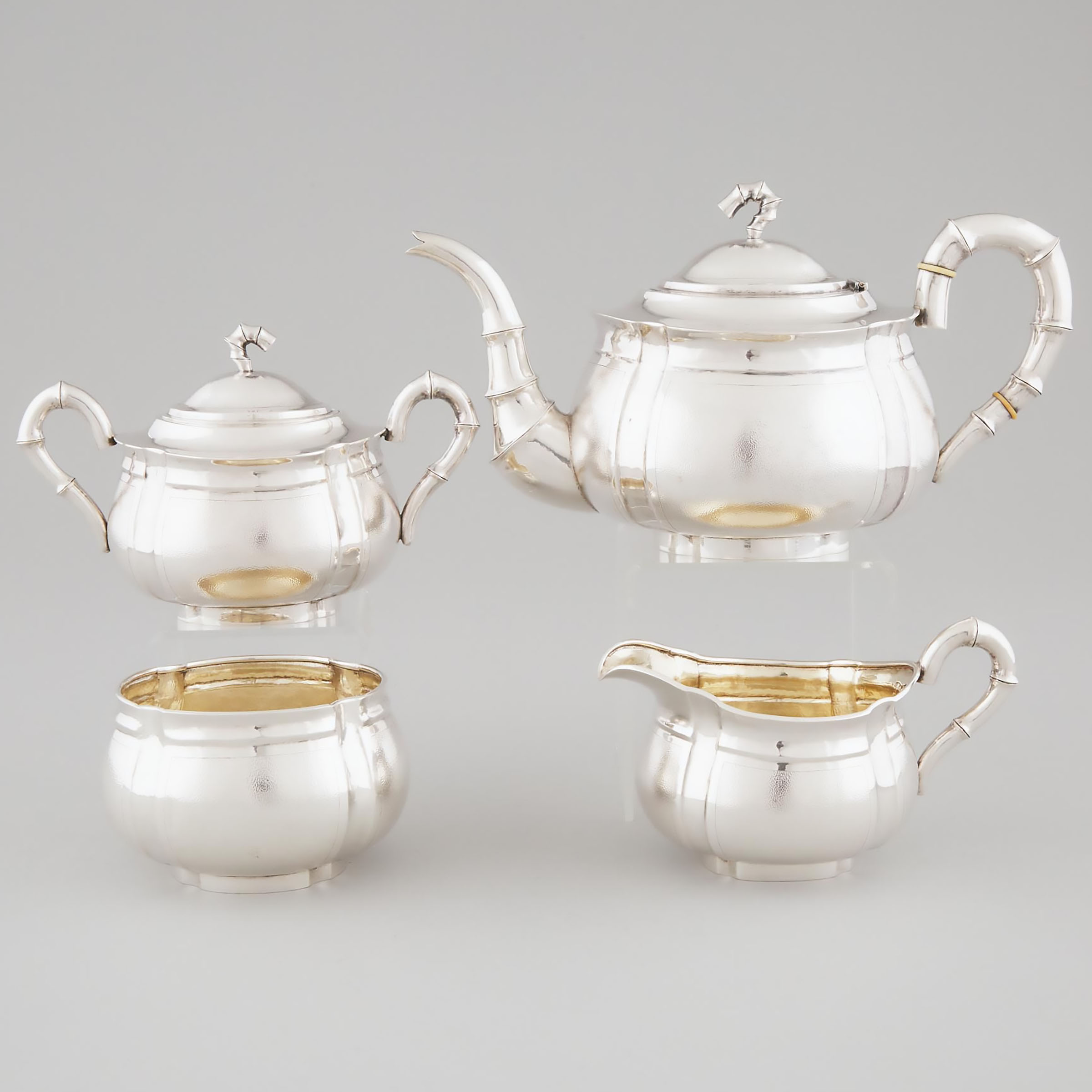 Chinese Export Silver Tea Service, for Yok Sang, Shanghai, early 20th century