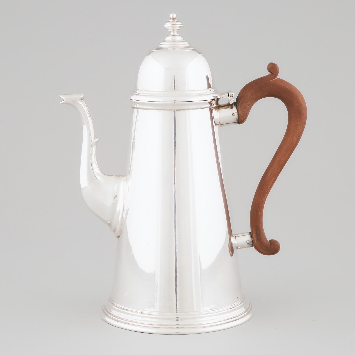 English Silver Coffee Pot, William Walter Antiques, Sheffield, 1970