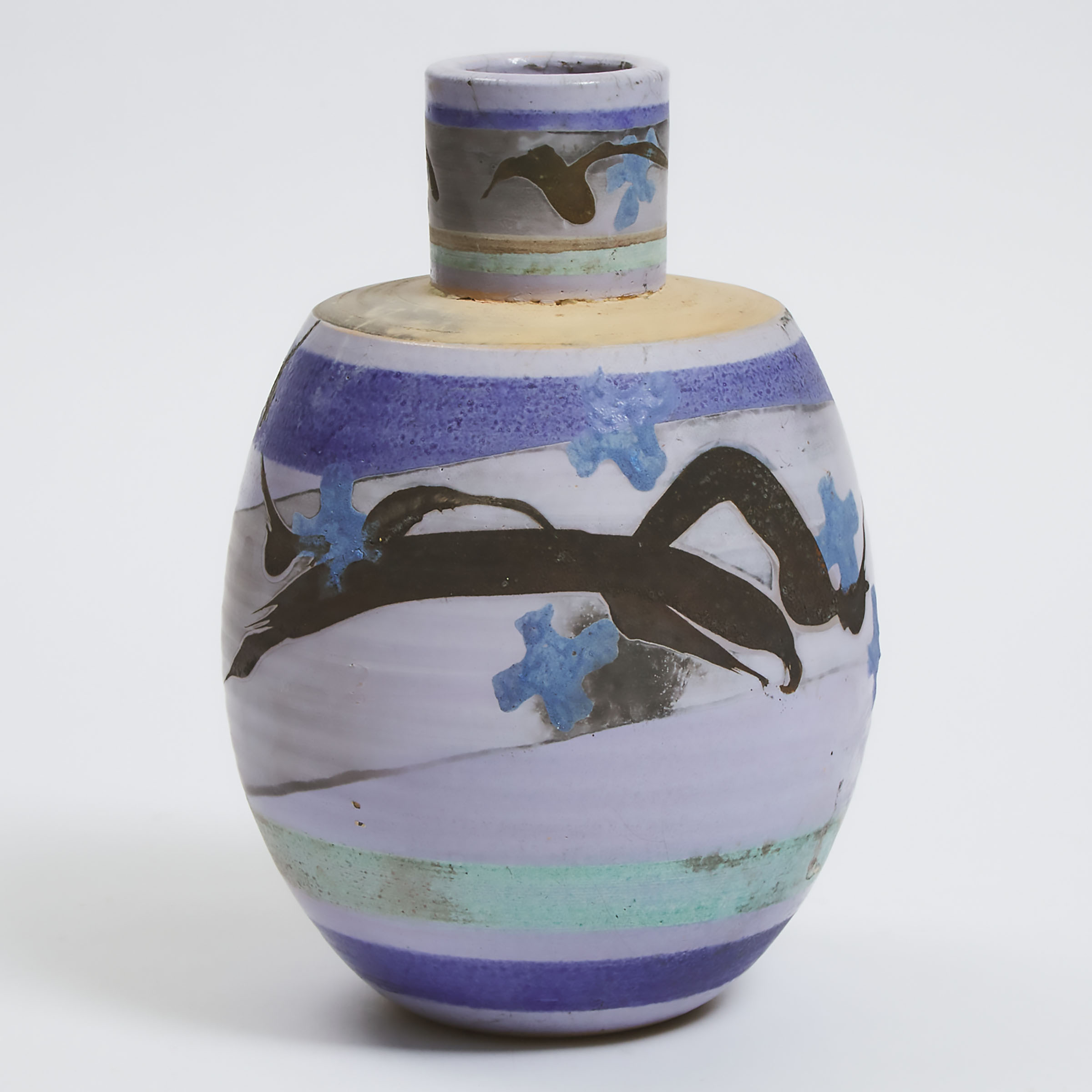 Walter Dexter (Canadian, 1931-2015), R.C.A., Raku Pottery Vase, c.1990