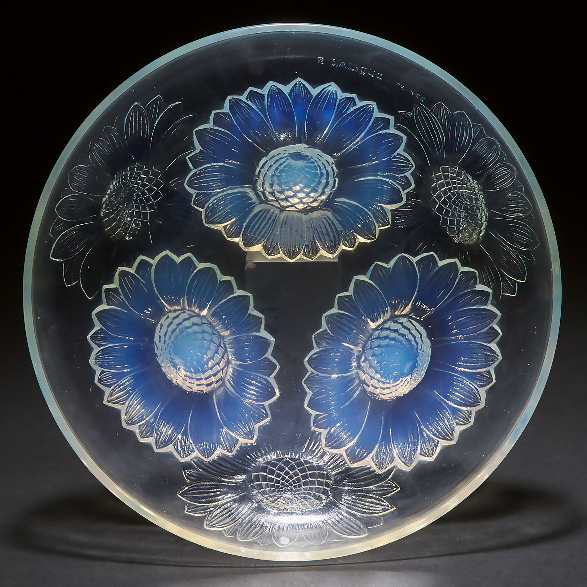 'Vernon', Lalique Moulded Opalescent Glass Shallow Bowl, c.1930