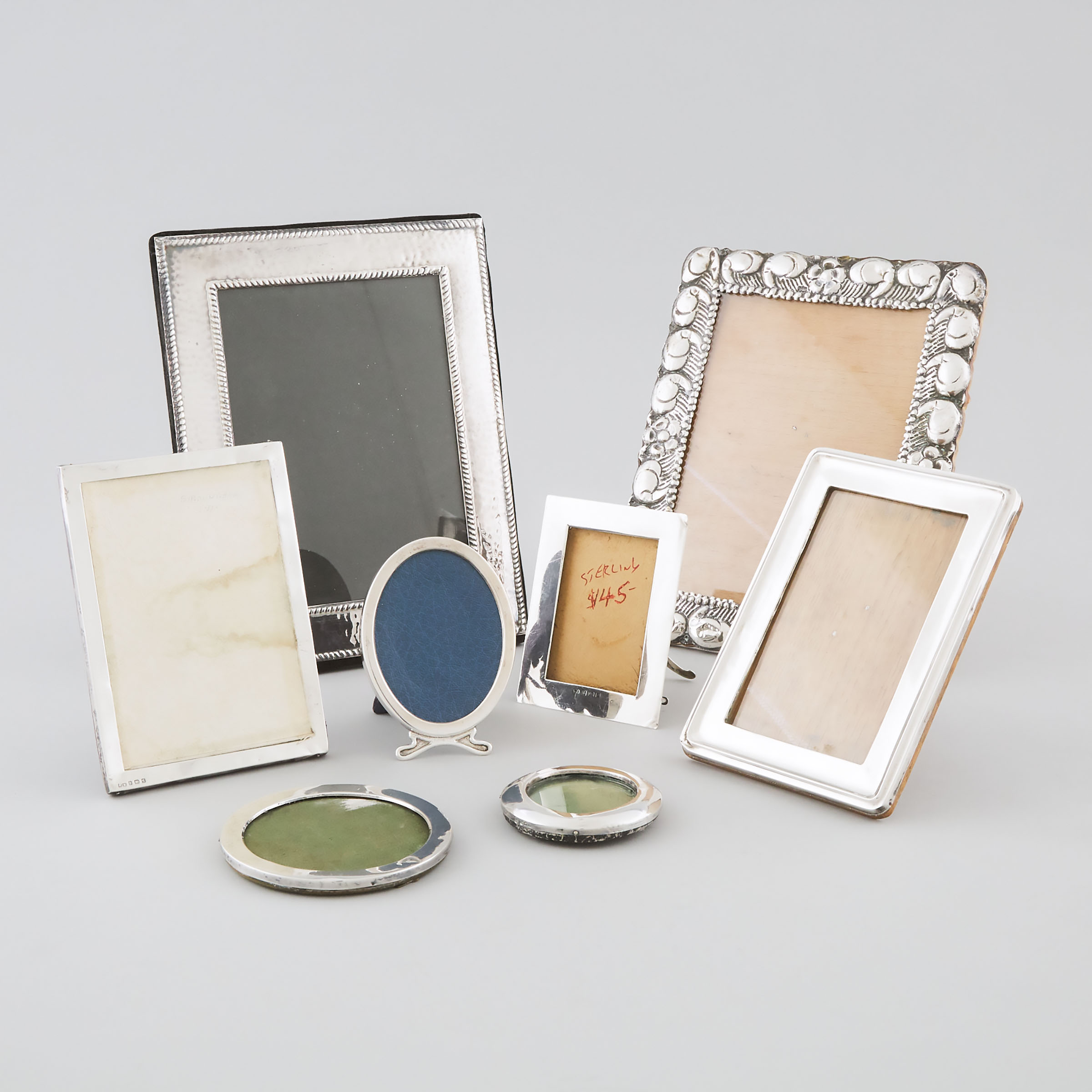 Group of Eight English, North and South American Silver Photograph Frames, 20th century