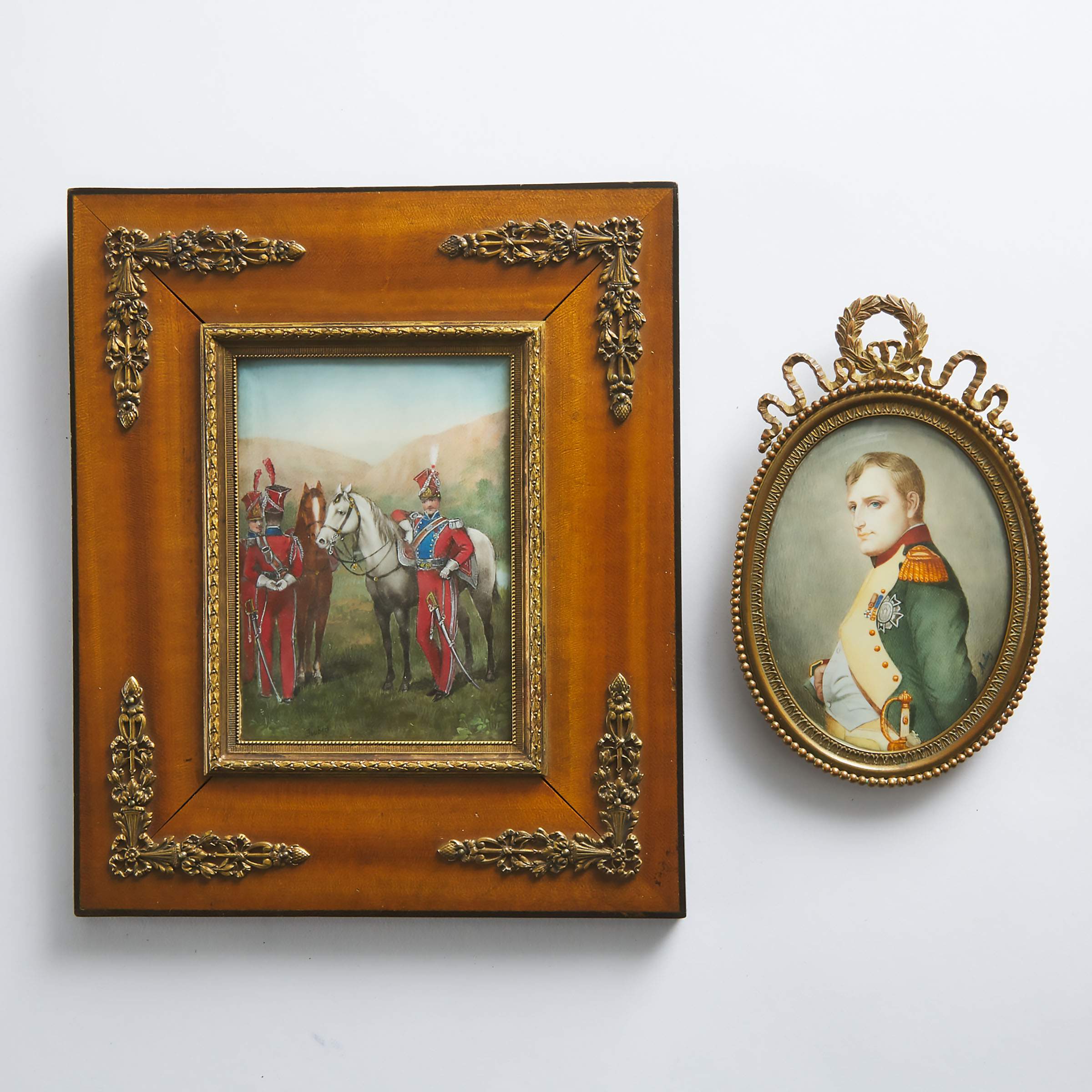 Two Napoleonic MIniature Pictures, 19th/early 20th century