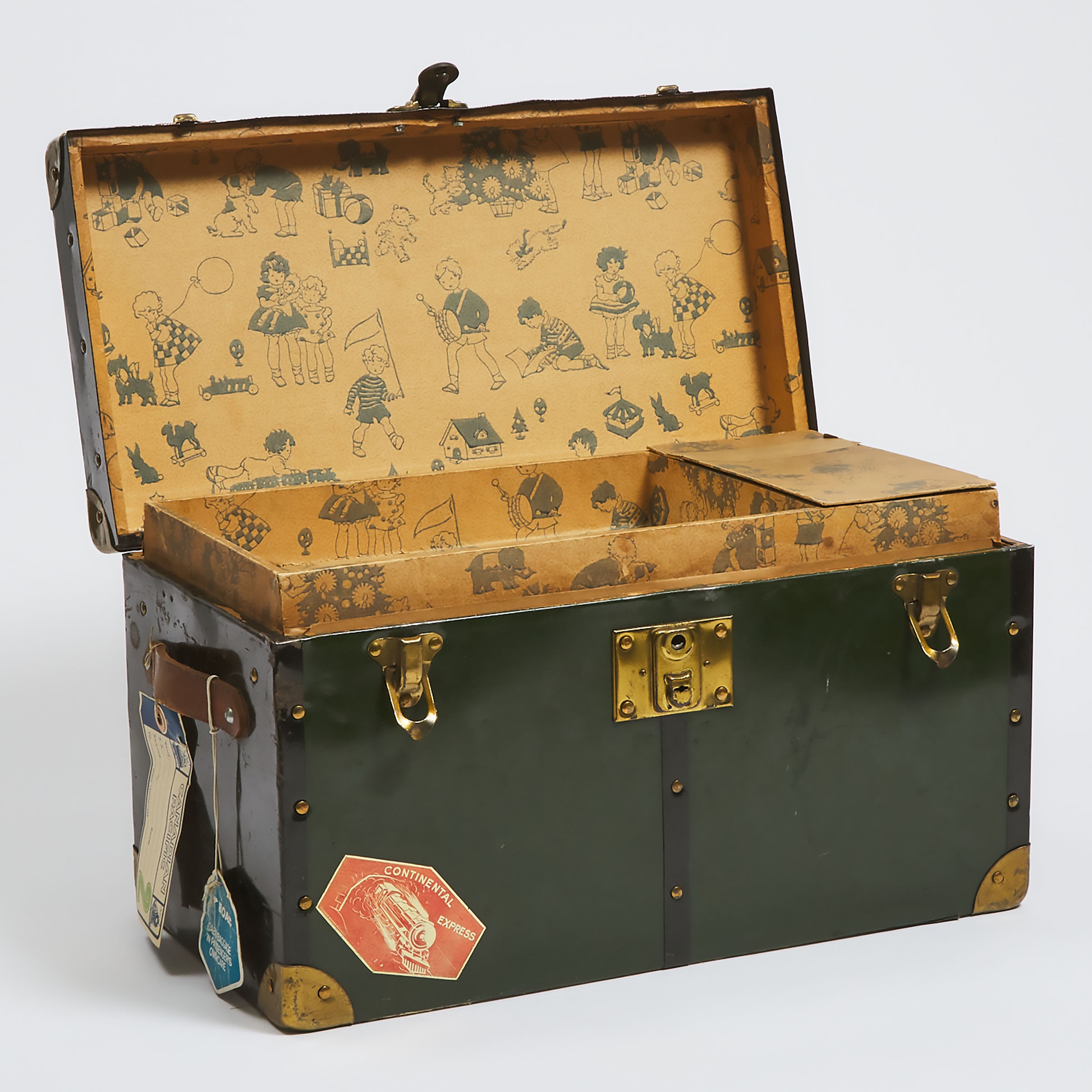 American Child's Steamer Trunk, Eagle Lock Co., Terryville, Conn., c.1920