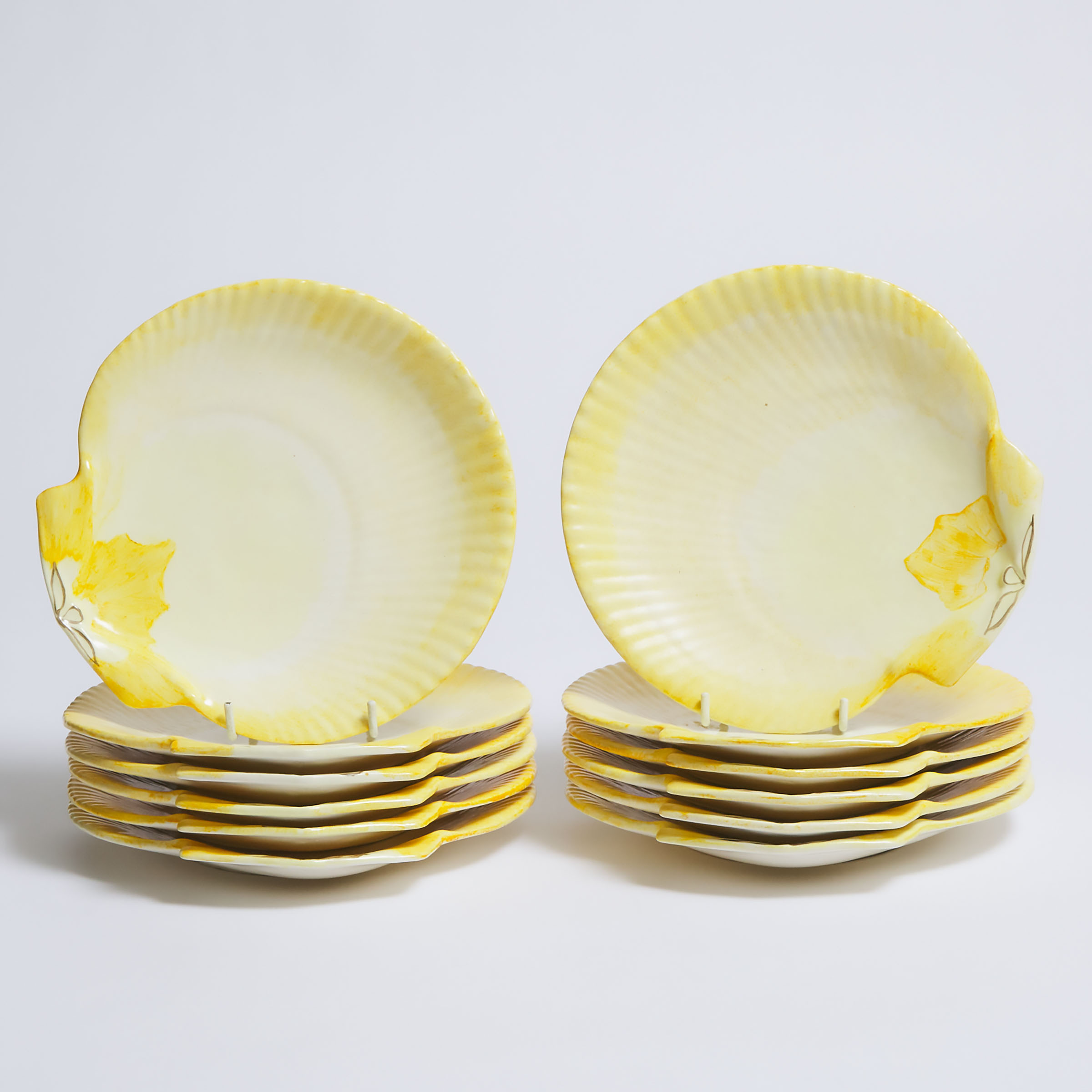 Dodie Thayer (American, 1926-2018), Twelve Sea Shell Plates, c.1970-80