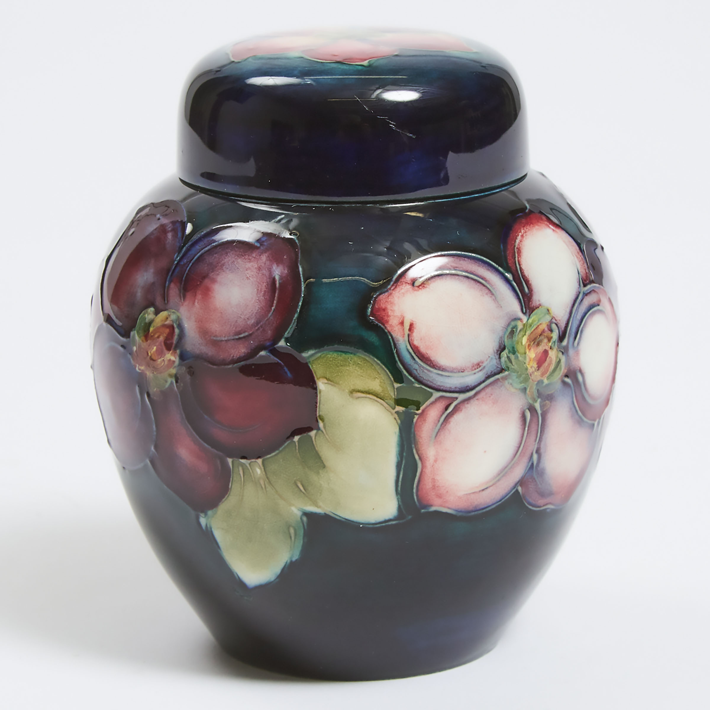 Moorcroft Clematis Covered Jar, c.1960