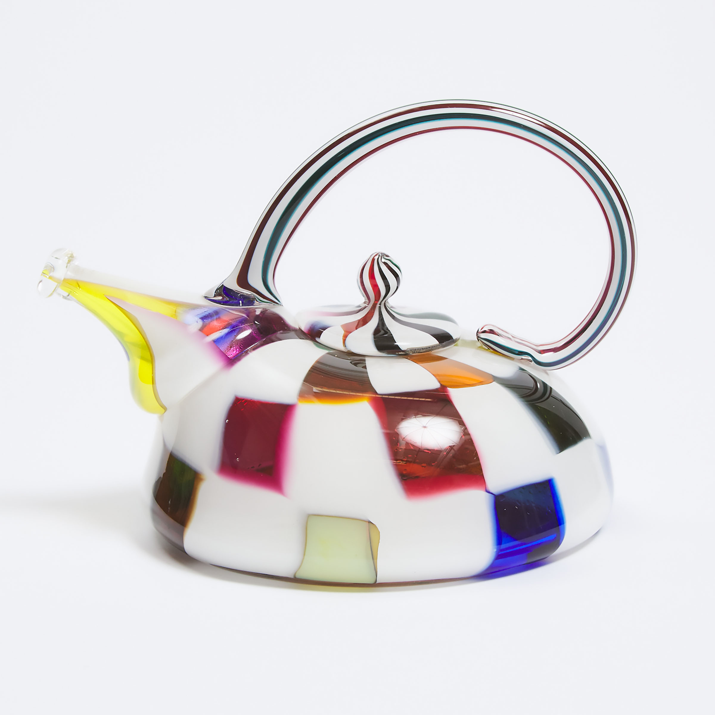 Richard Marquis (American, b.1945), Murrine Glass Teapot Sculpture, 1978