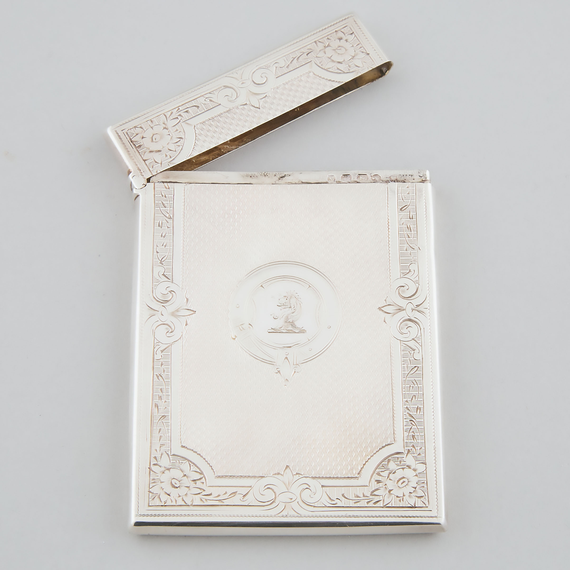 Victorian Silver Rectangular Card Case, Frederick Marson, Birmingham, 1873