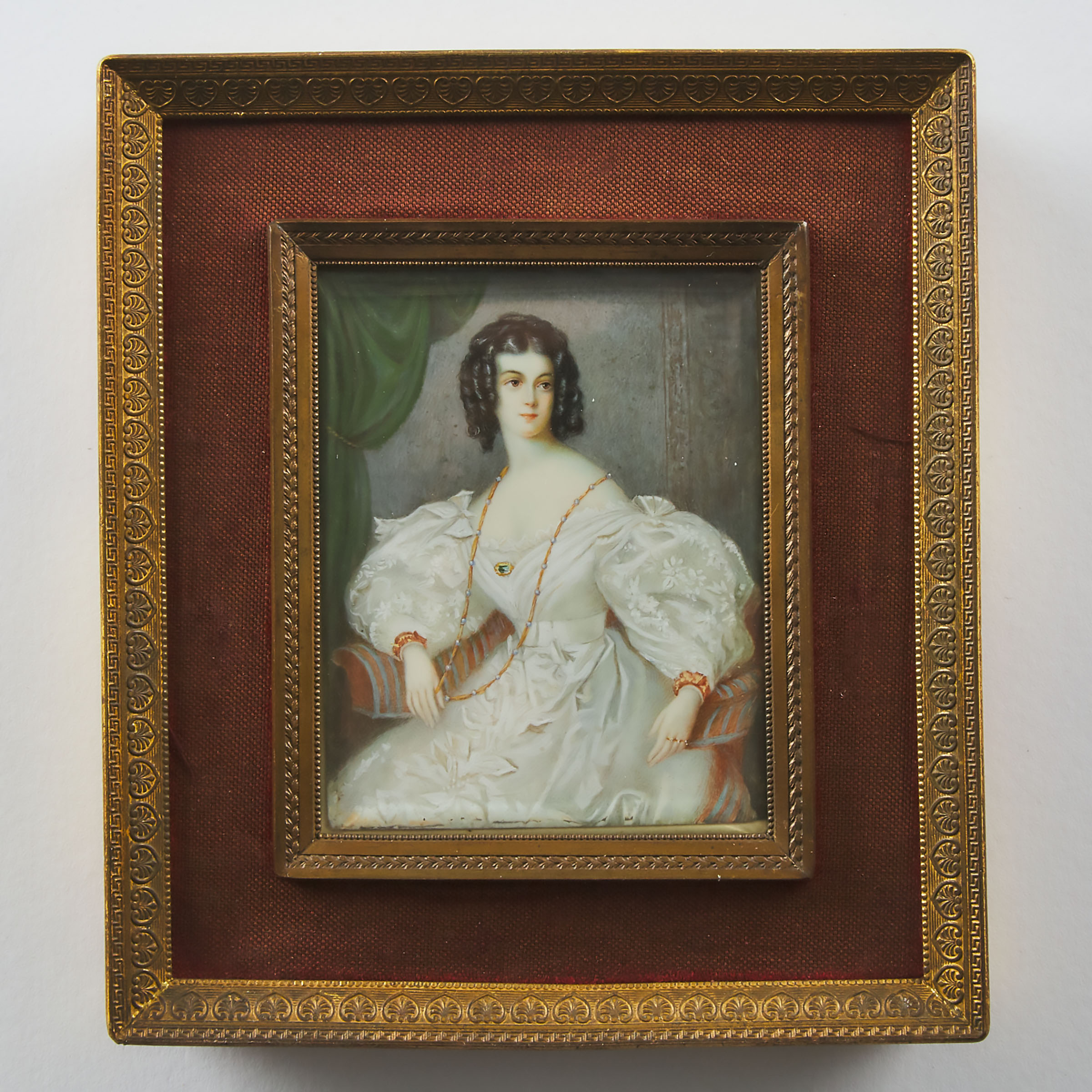 Continental School Portrait Miniature of a Young Woman in the Manner of Joseph Karl Stieler, 19th century