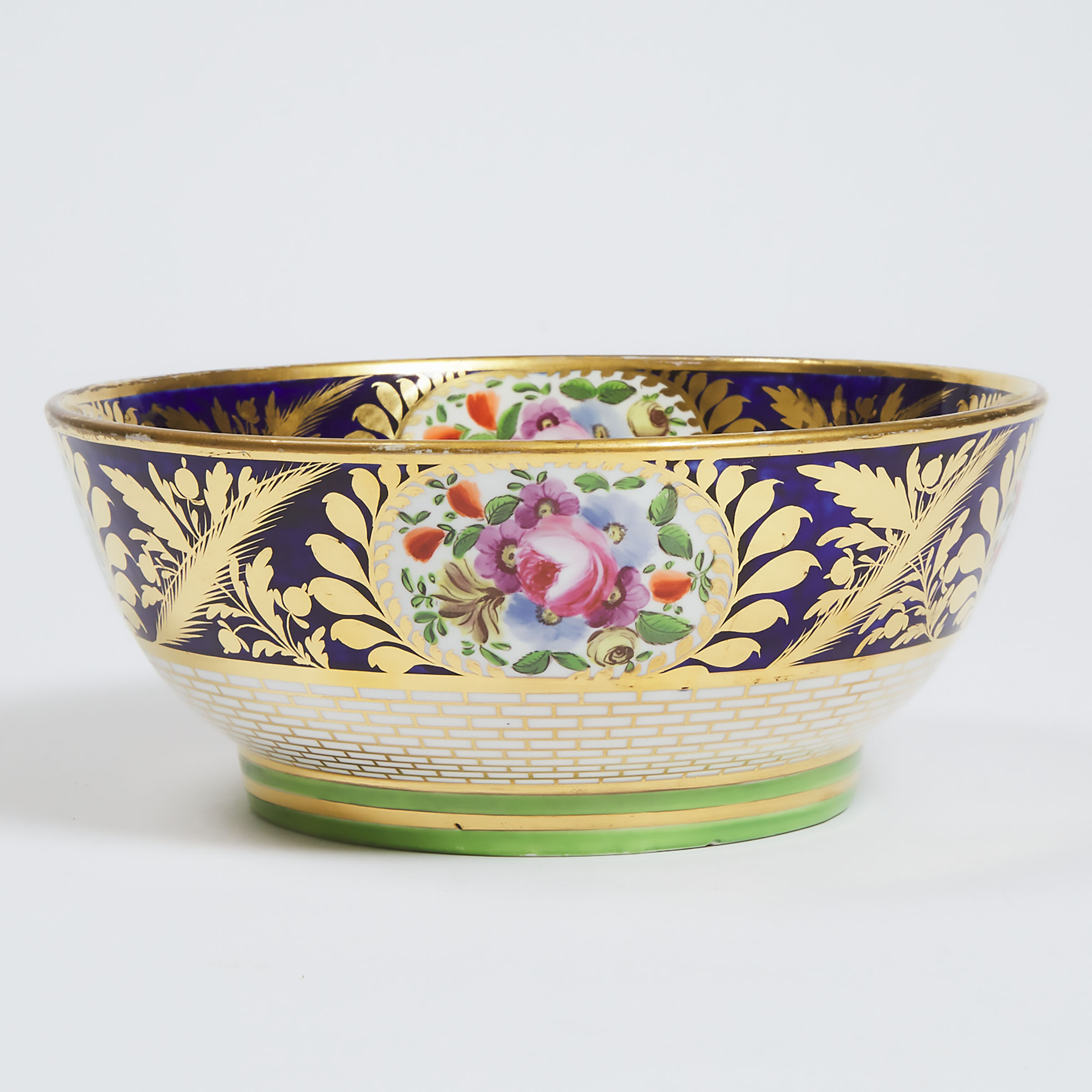Minton Floral Paneled Fruit Bowl, c.1820