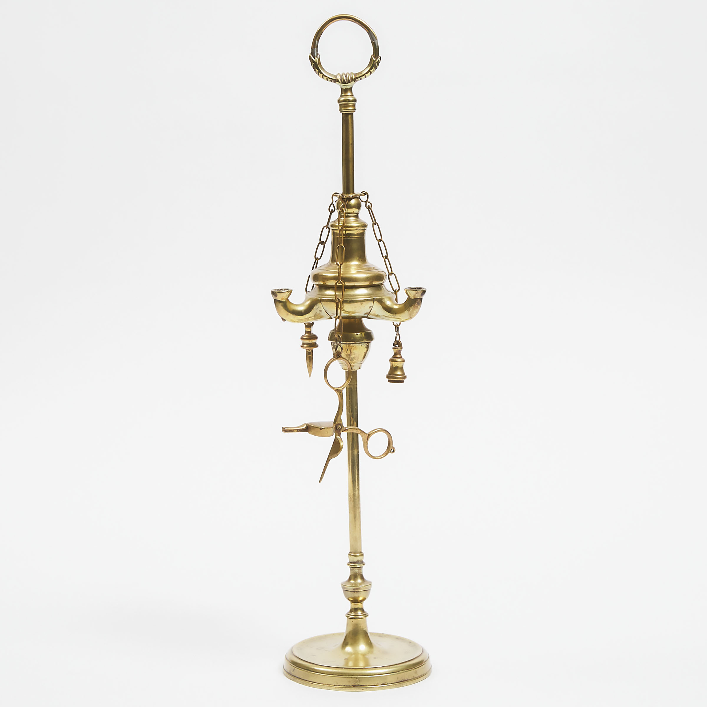 Florentine Brass Oil Lamp, 19th century