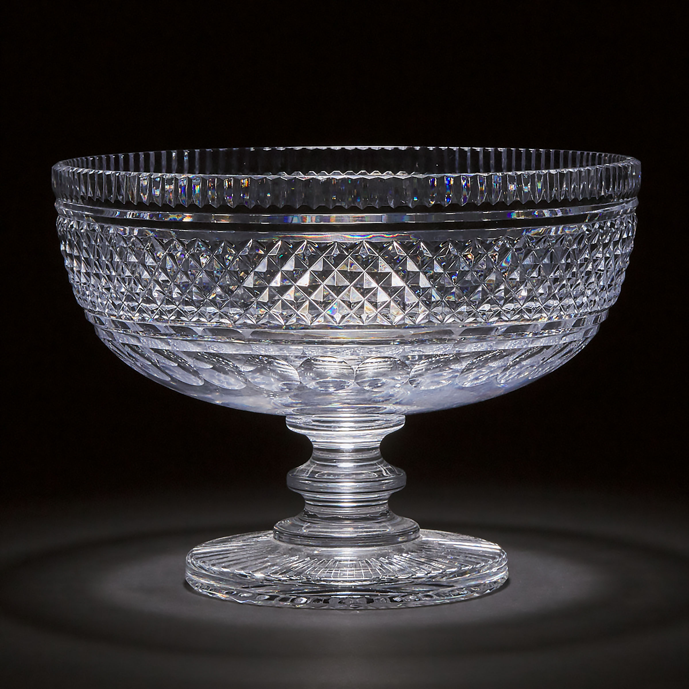Waterford Cut Glass Pedestal-Footed Bowl, 20th century