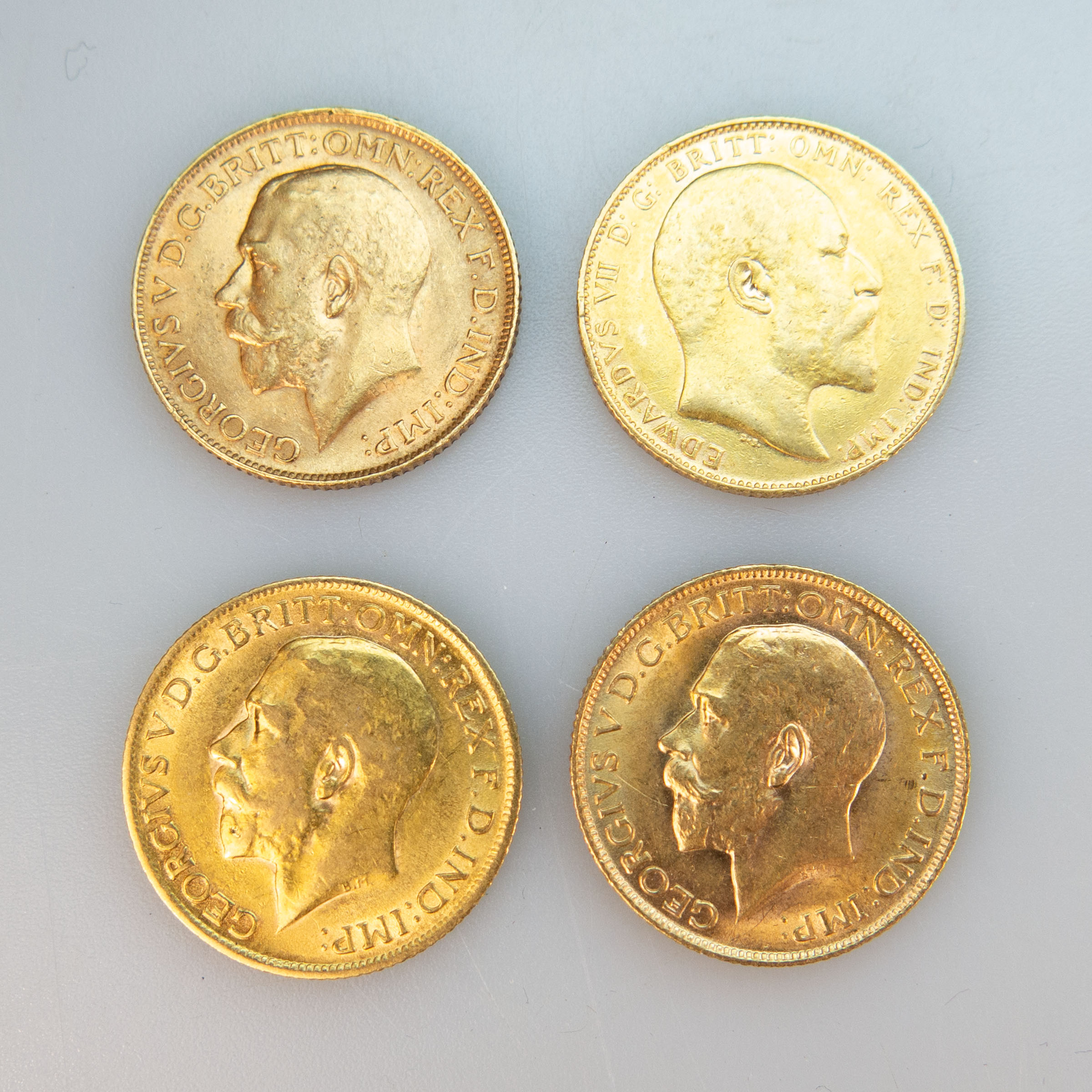Four British Gold Sovereigns
