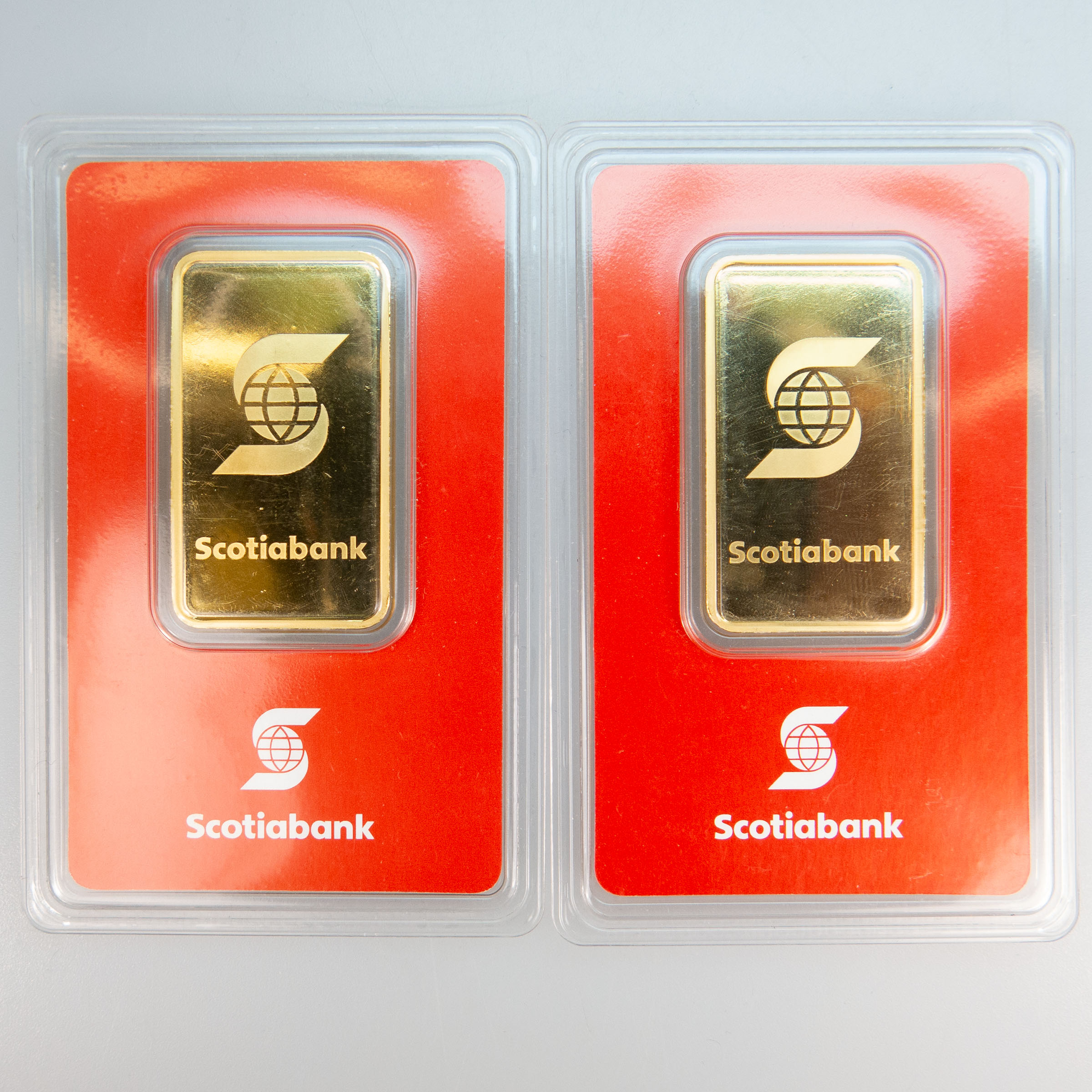 Two ScotiaBank One Ounce Gold Wafers