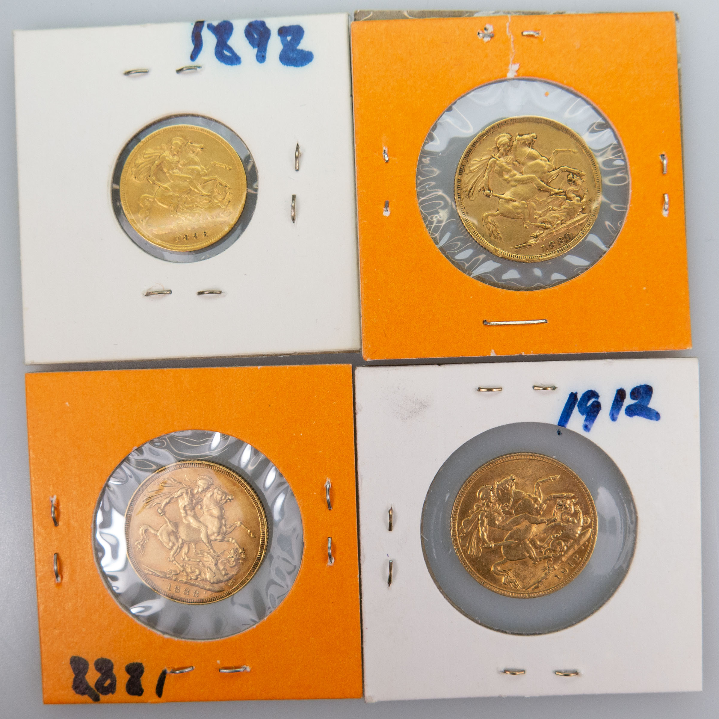Three British Gold Sovereigns And A Half Sovereign