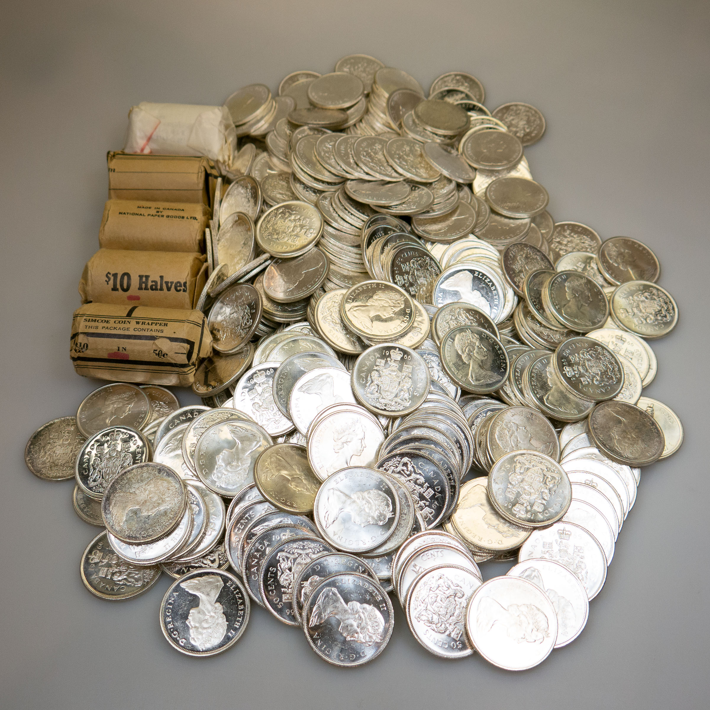 480 Canadian Silver Fifty Cent Coins