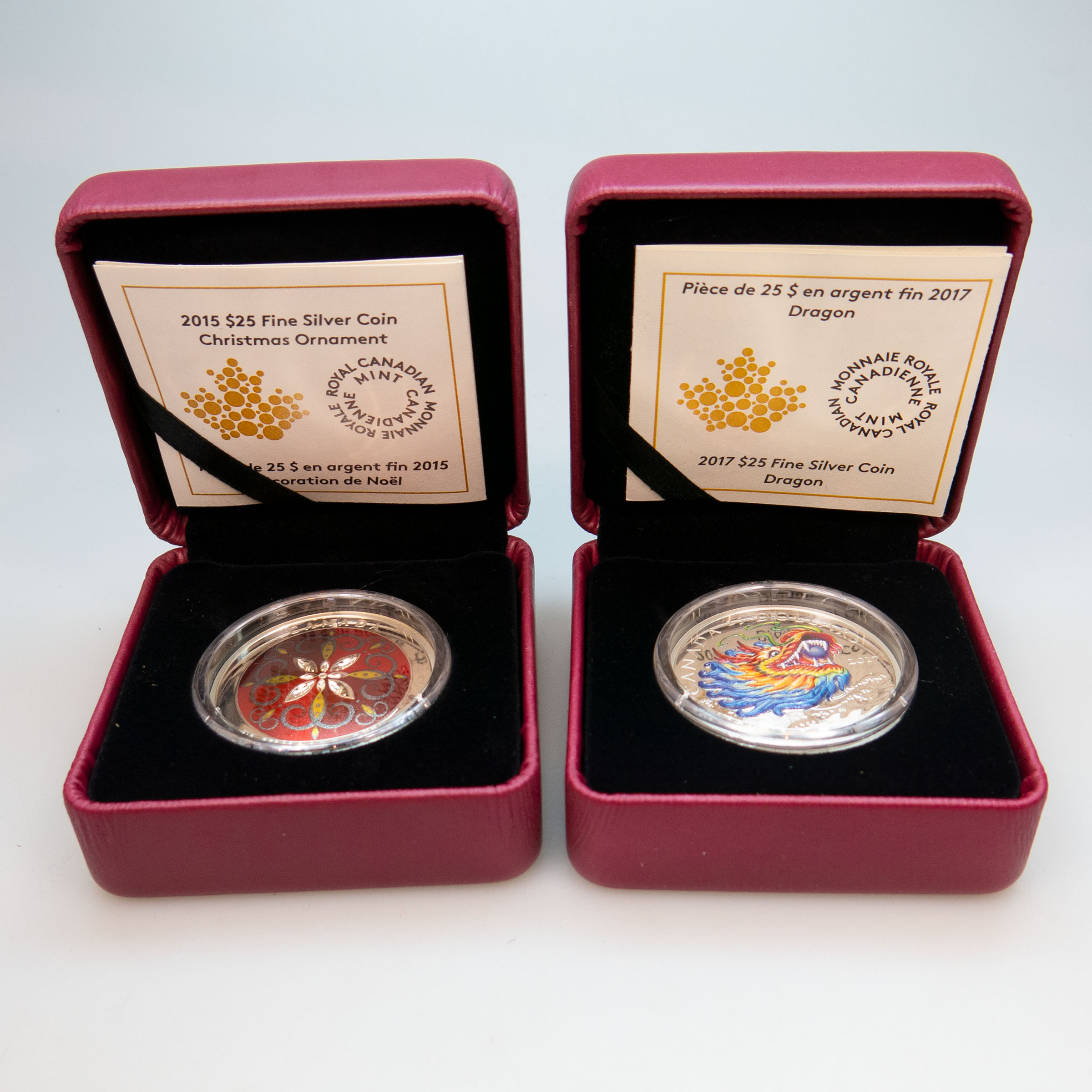 4 x Canadian 2015 to 2019 Pure Silver $25 Coins