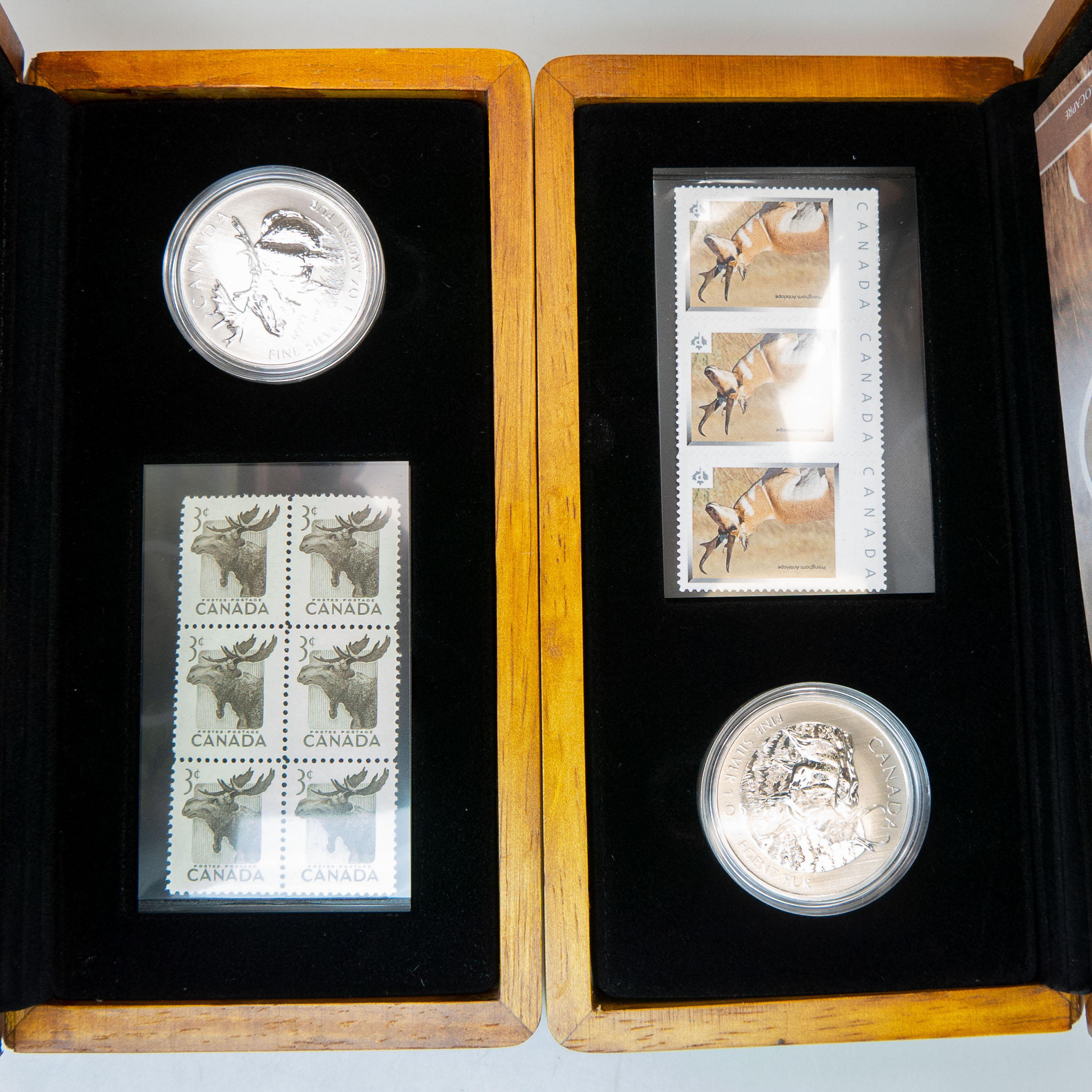 Four RCM Stamp And $5 One Ounce Silver Coin Sets