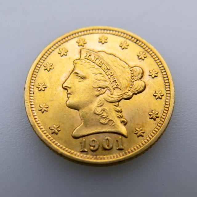 American 1901 2 & 1/2 Dollar Gold Quarter Eagle