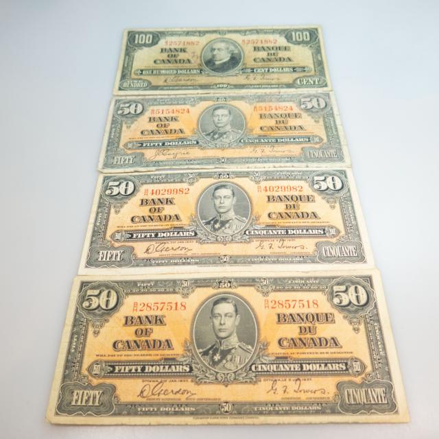 12 Canadian 1937 Bank Notes