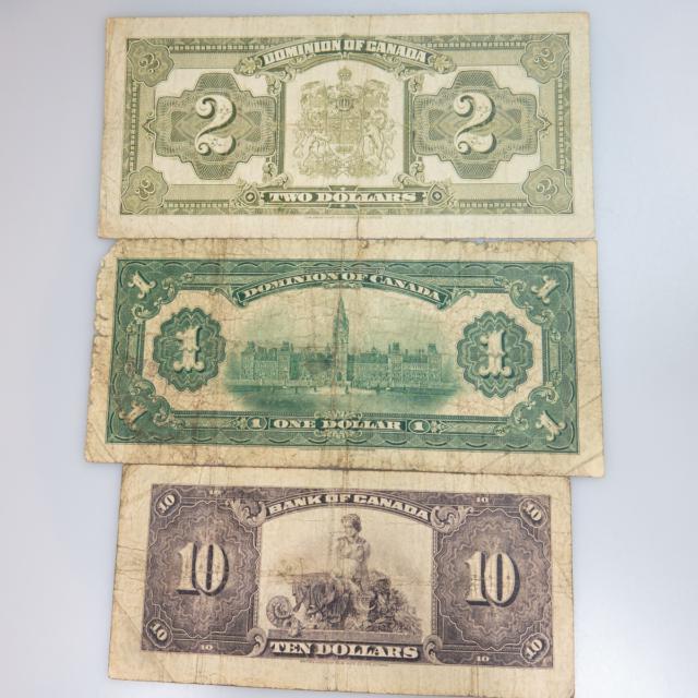 Six Various Canadian Bank Notes