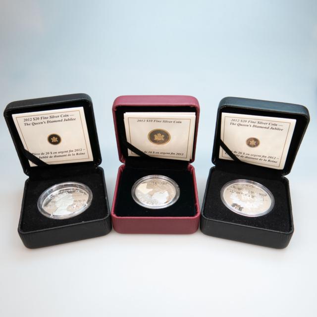 5 Canadian 2012 $20 Commemorative One Ounce Silver Coins