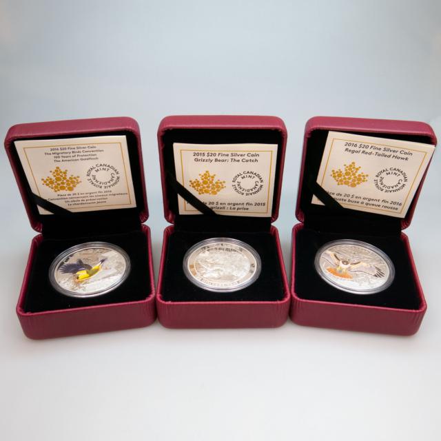 10 x Canadian 2015 & 2016 Pure Silver $20 Coins