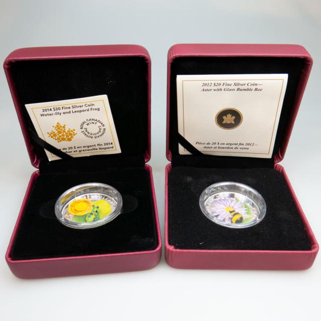 4 Canadian Limited Edition $20 Commemorative One Ounce Silver Coins