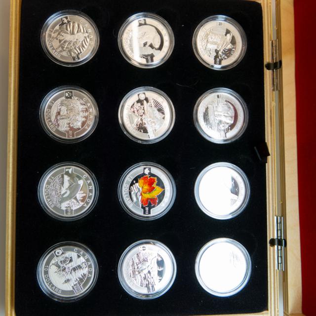 Set Of 12 Canadian $10 Silver Half Ounce Commemorative Coins