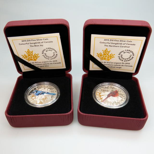 8 x Canadian 2015 & 2017 Pure Silver $10 Coins