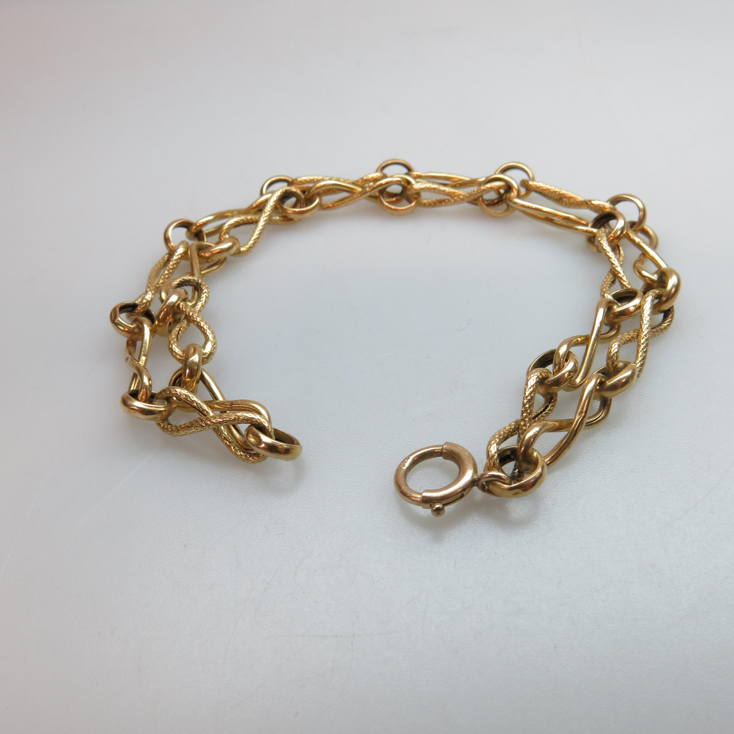 14k Yellow Gold Double Strand Link Bracelet