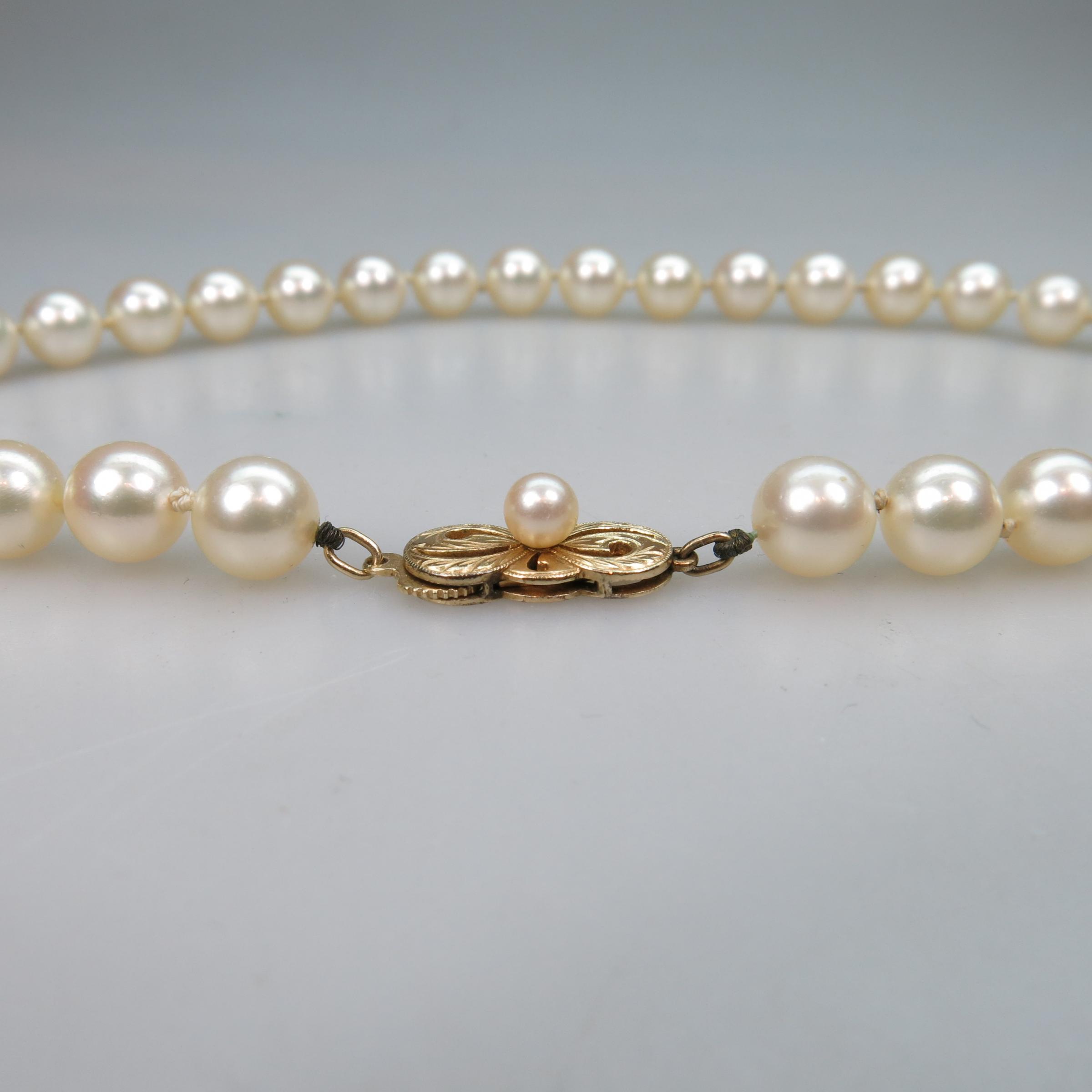 Mikimoto Single Strand Graduated Cultured Pearl Necklace