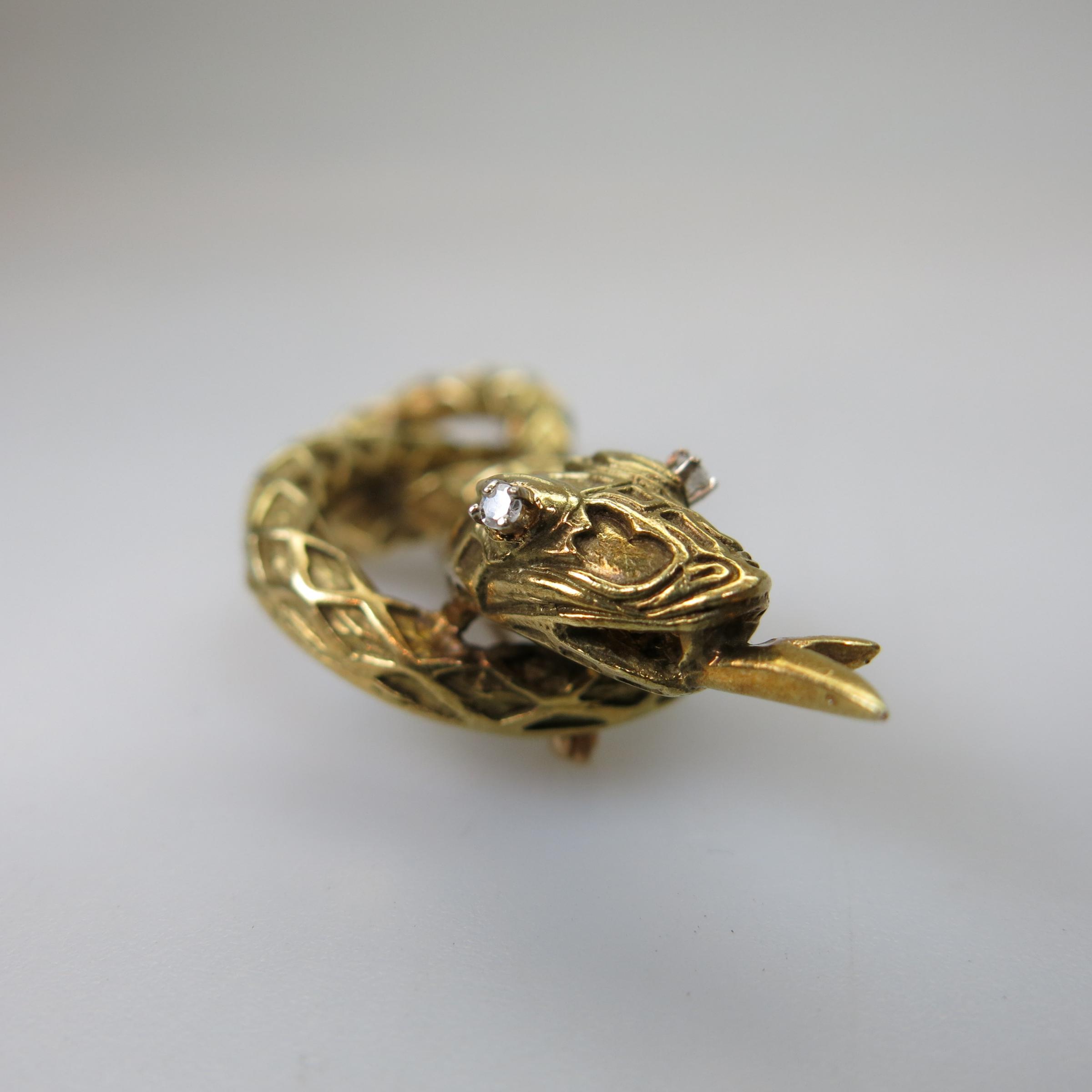 18k Yellow Gold Serpent Pin