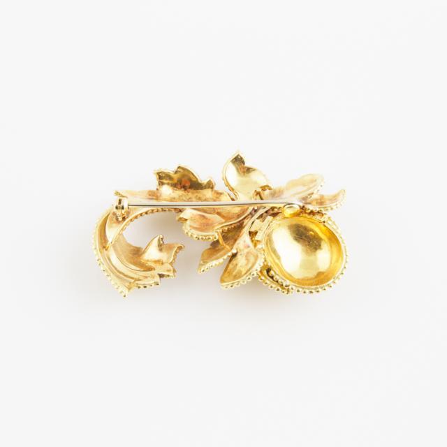 Tiffany & Co. Italian 18k Yellow Gold Flower Brooch