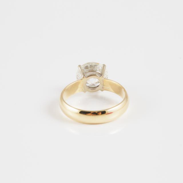 Oliver's 18k Yellow And White Gold Solitaire Ring