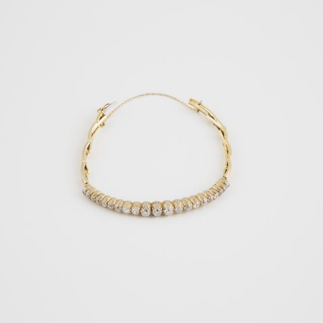 14k Yellow Gold And Silver Bracelet