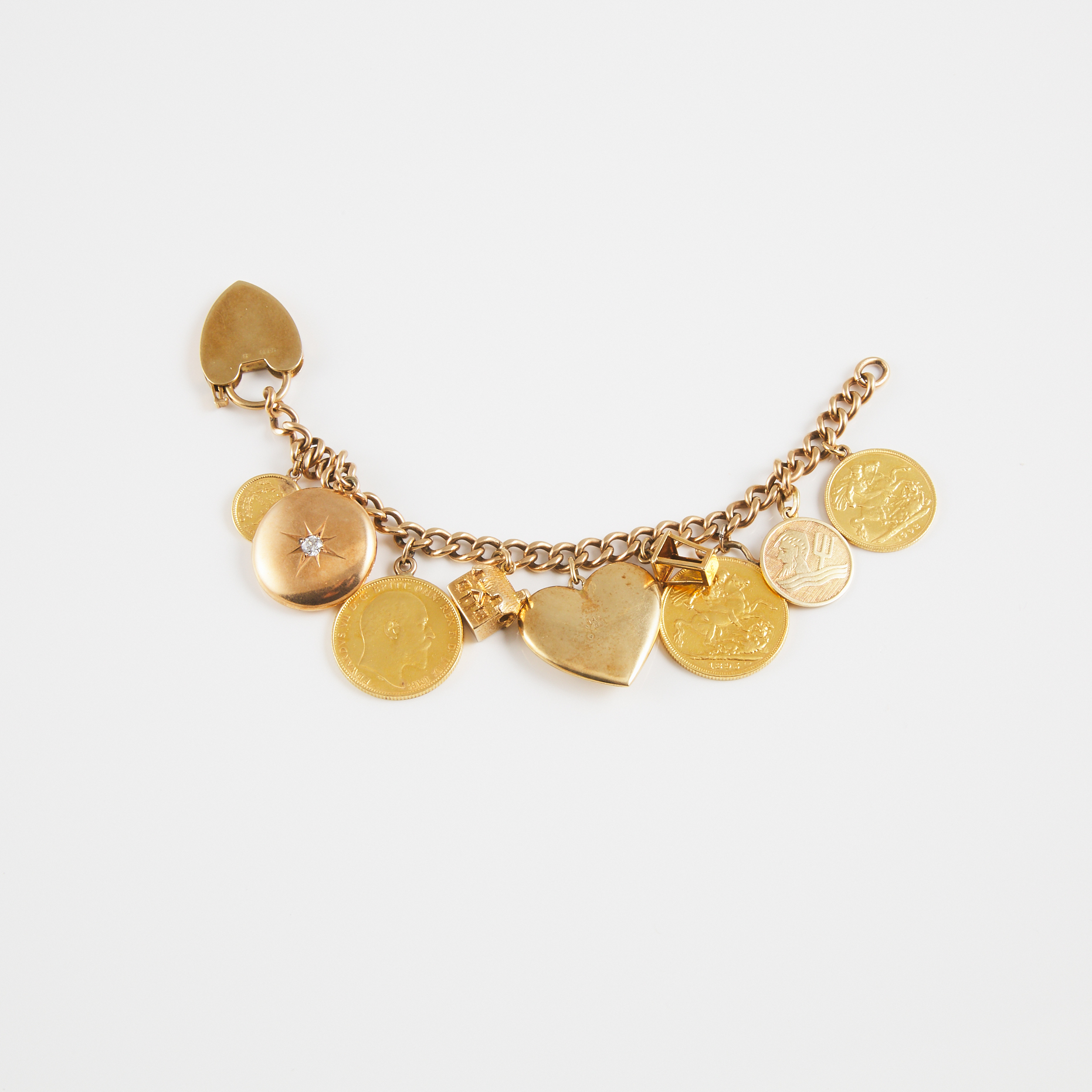 9k Yellow Gold Charm Bracelet