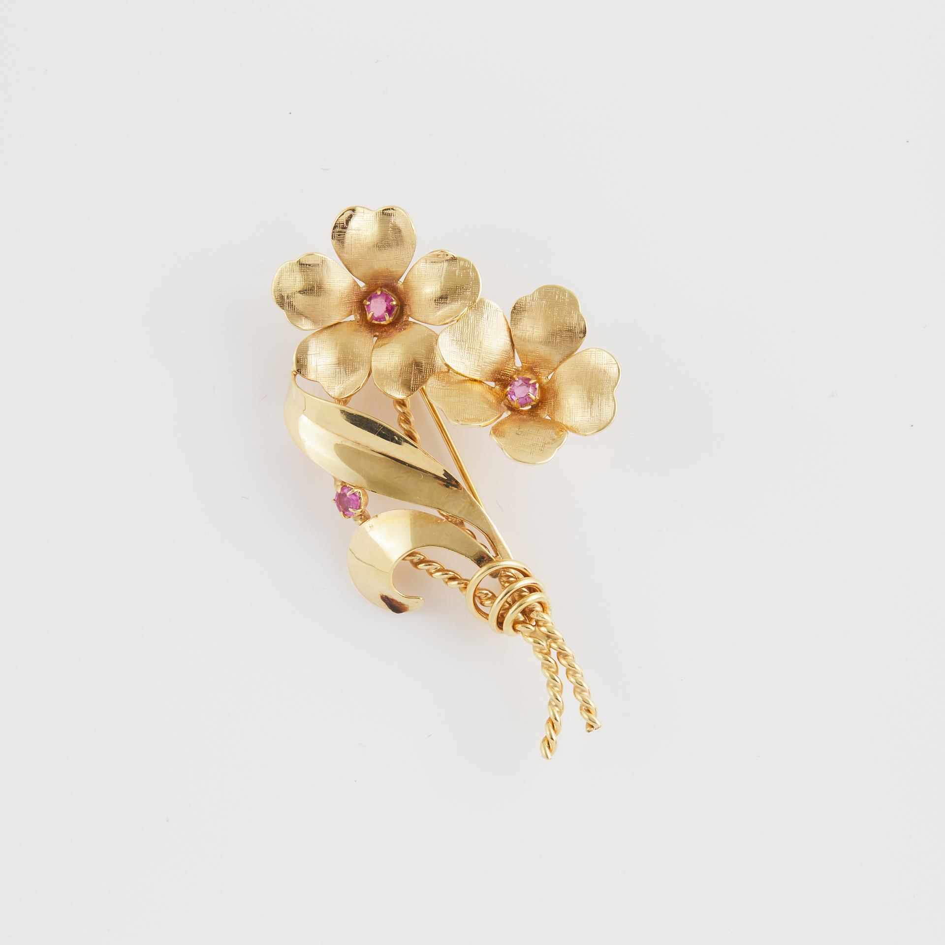 14k Yellow Gold Floral Brooch 
