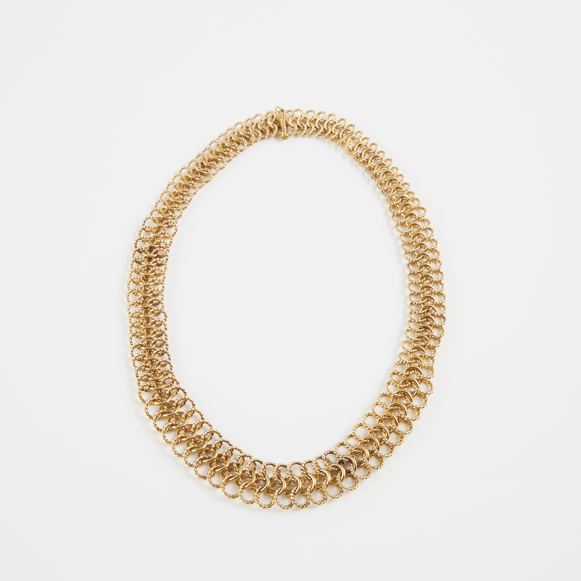 10k Yellow Gold Graduated Twisted Link Necklace